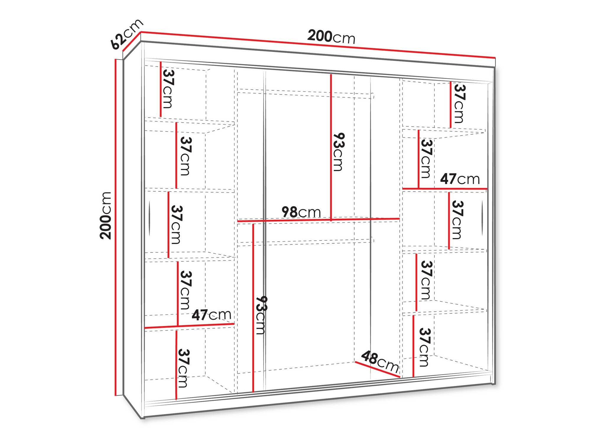 Garderobna omara Hartford 499 (Bela)