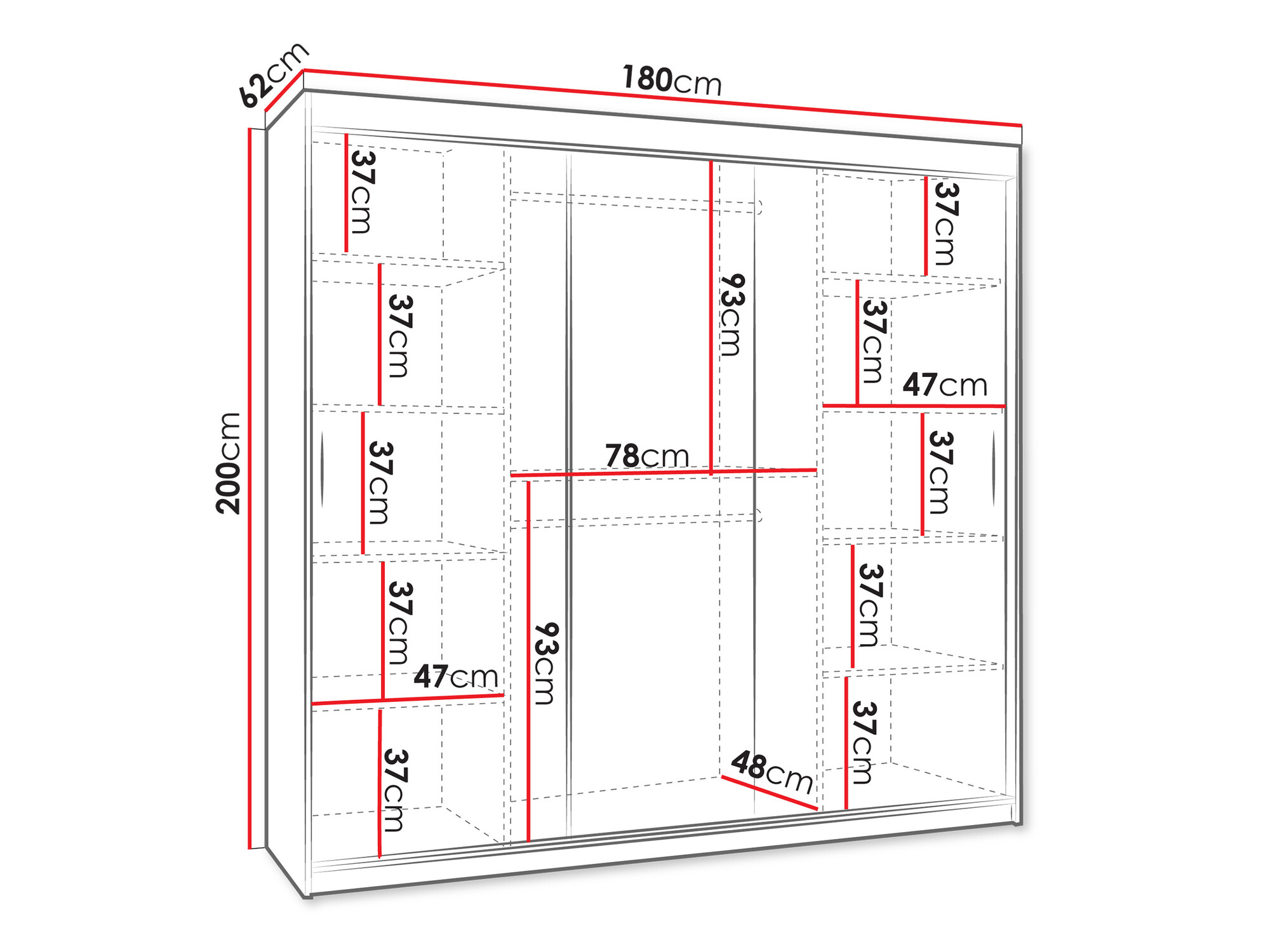 Garderobna omara Hartford 506 (Črna)