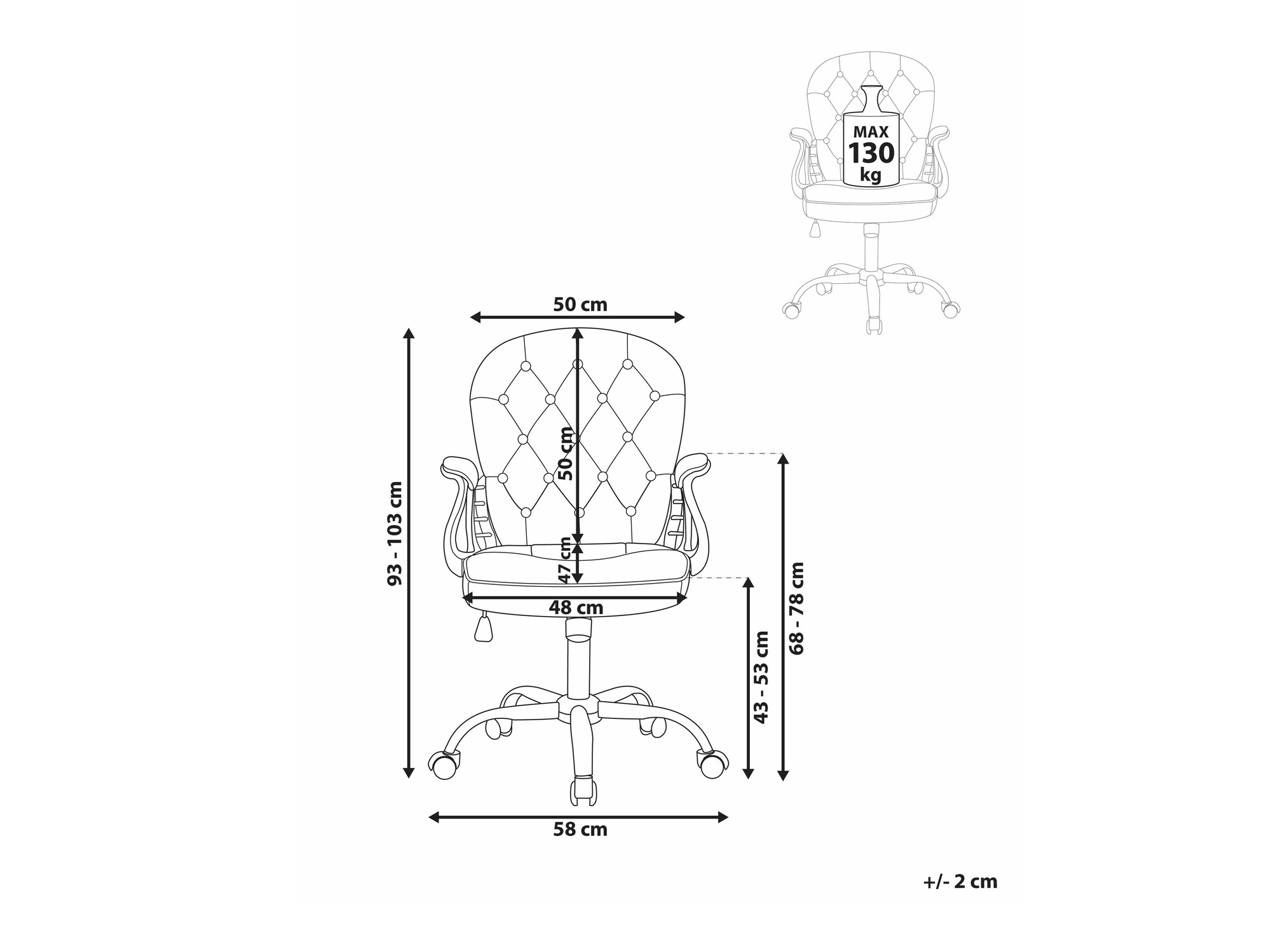 Pisarniški stol Berwyn 336 (Svetlo modra)