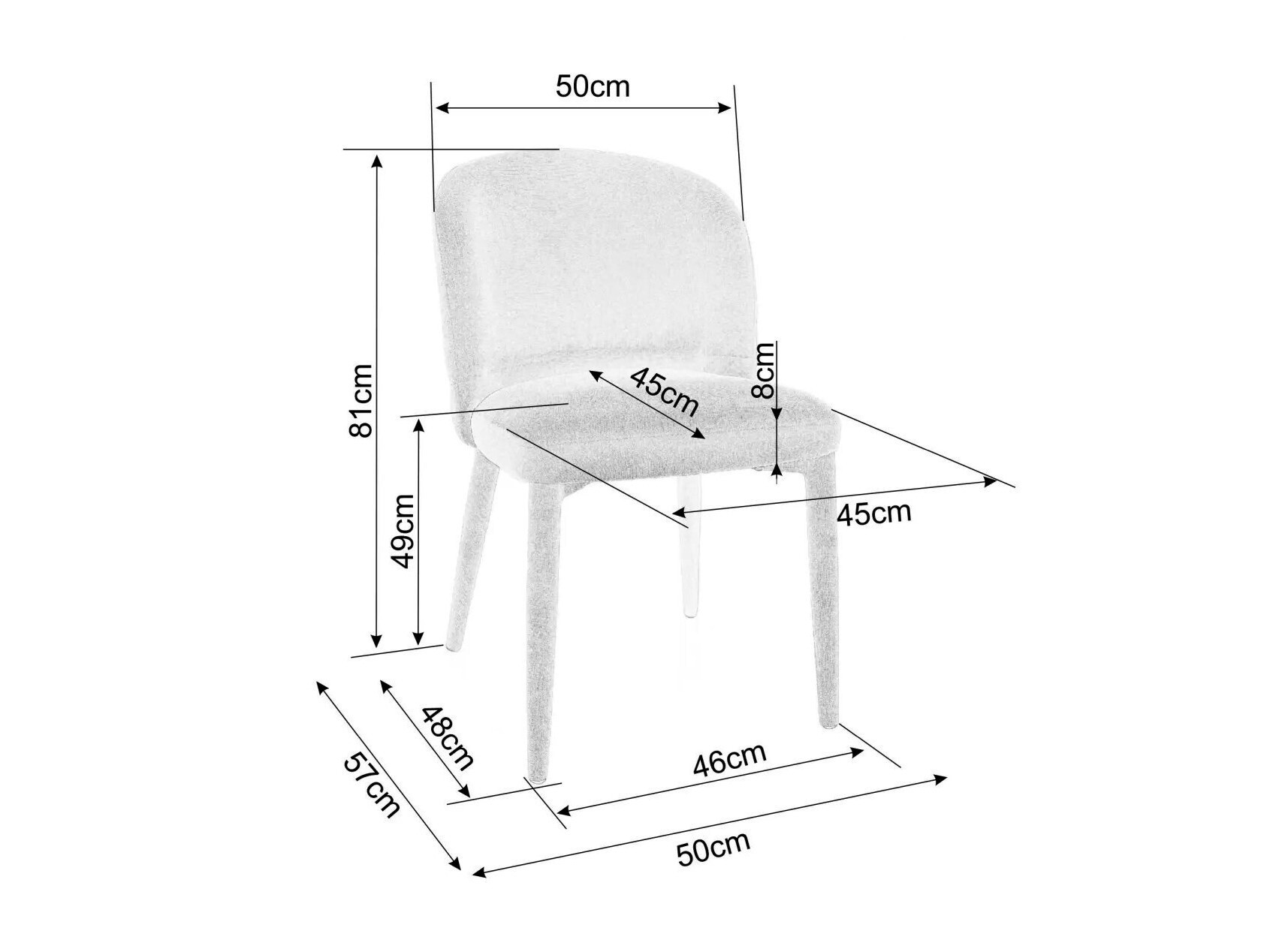 Stol Detroit 742 (Svetlo siva)