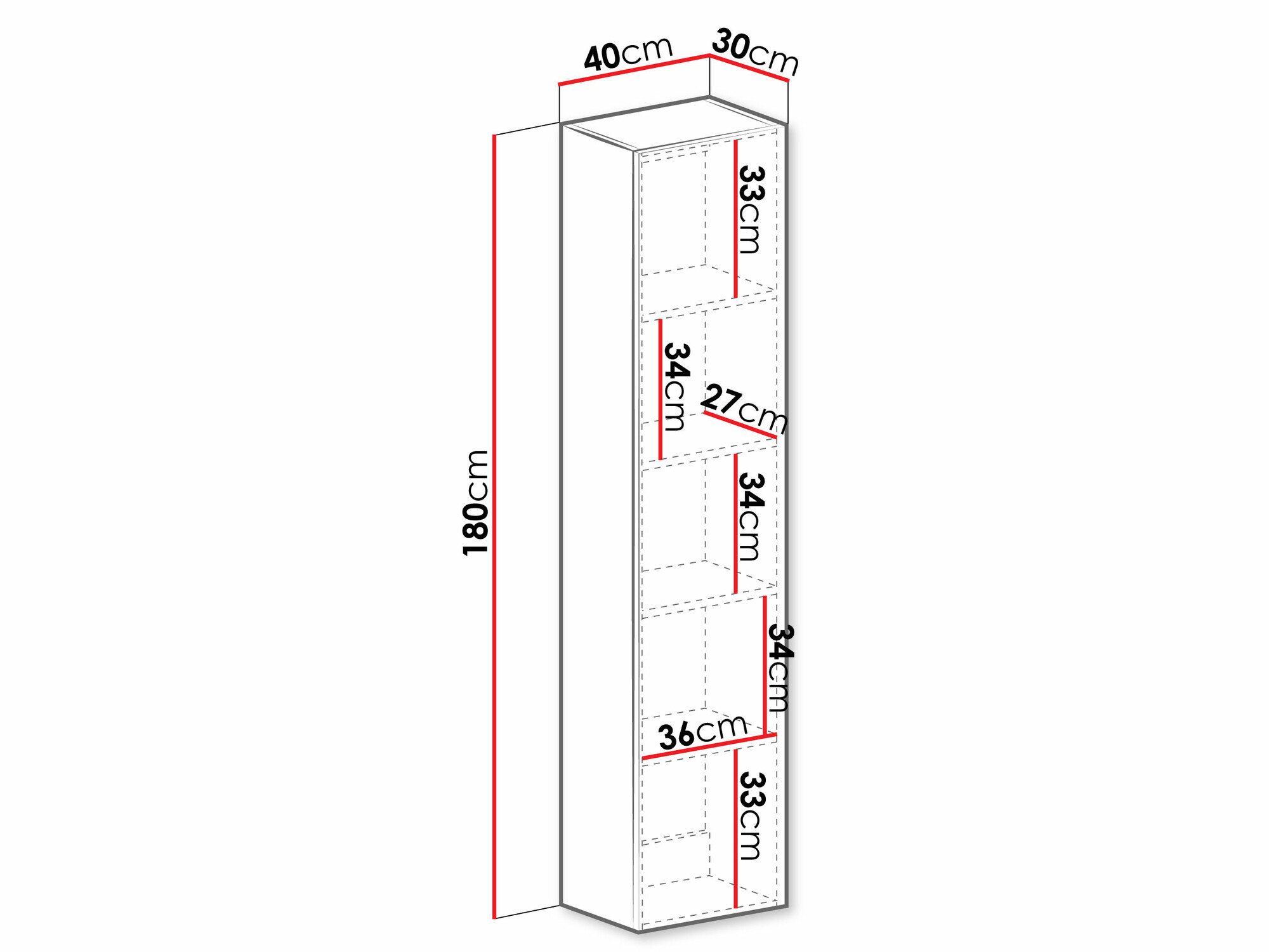 Stenska polica Venenou 128 (Črna + Wotan hrast)