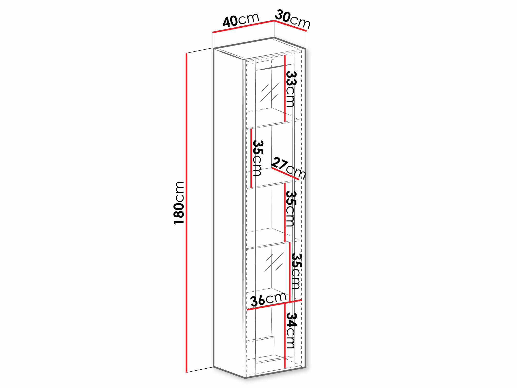 Stenska polica Vilrin IV (Bela + Sijaj bela)