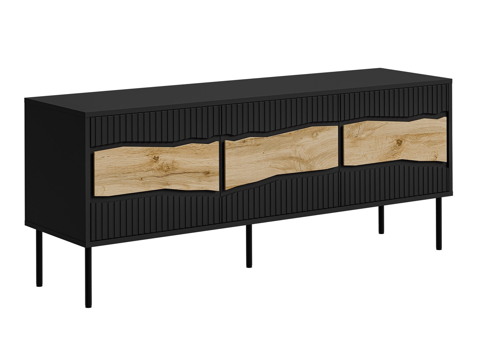 TV-omarica Monevare 103 (Črna + Wotan hrast)