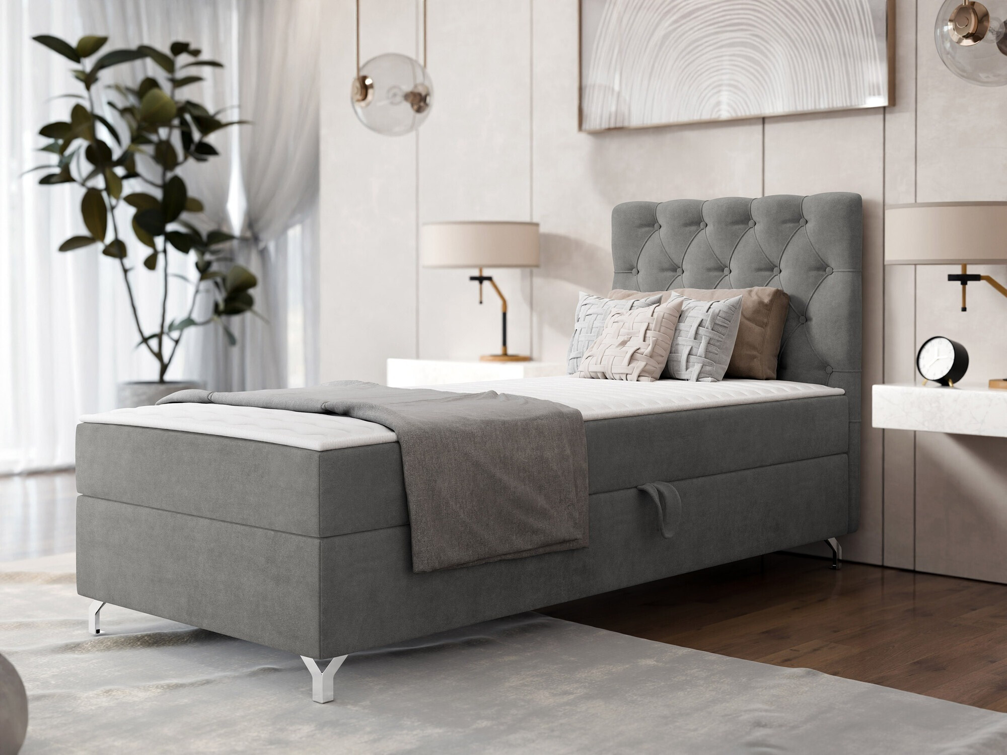 Boxspring postelja Memphis 142 (Manila 16)
