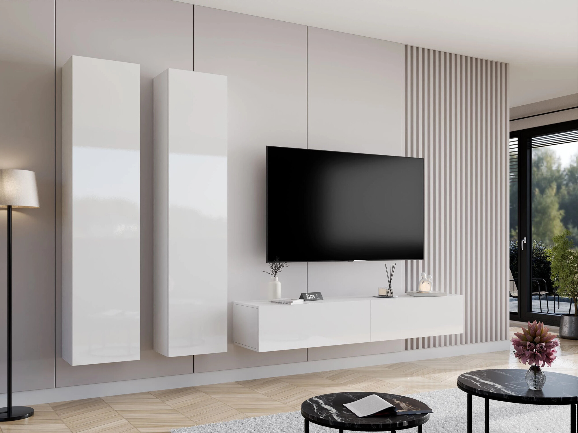 Dnevni prostor Venenou 103 (Bela + Sijaj bela)