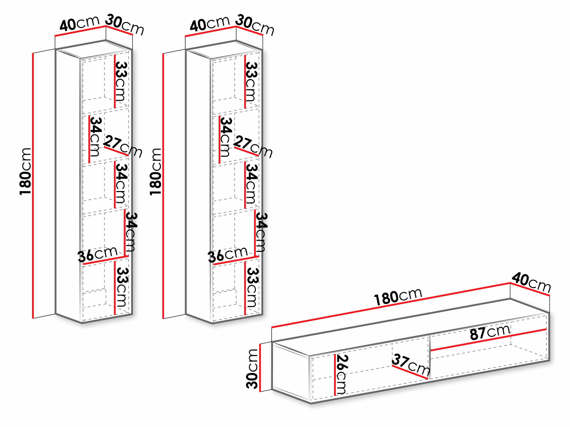 Dnevni prostor Venenou 103 (Bela + Sijaj bela)