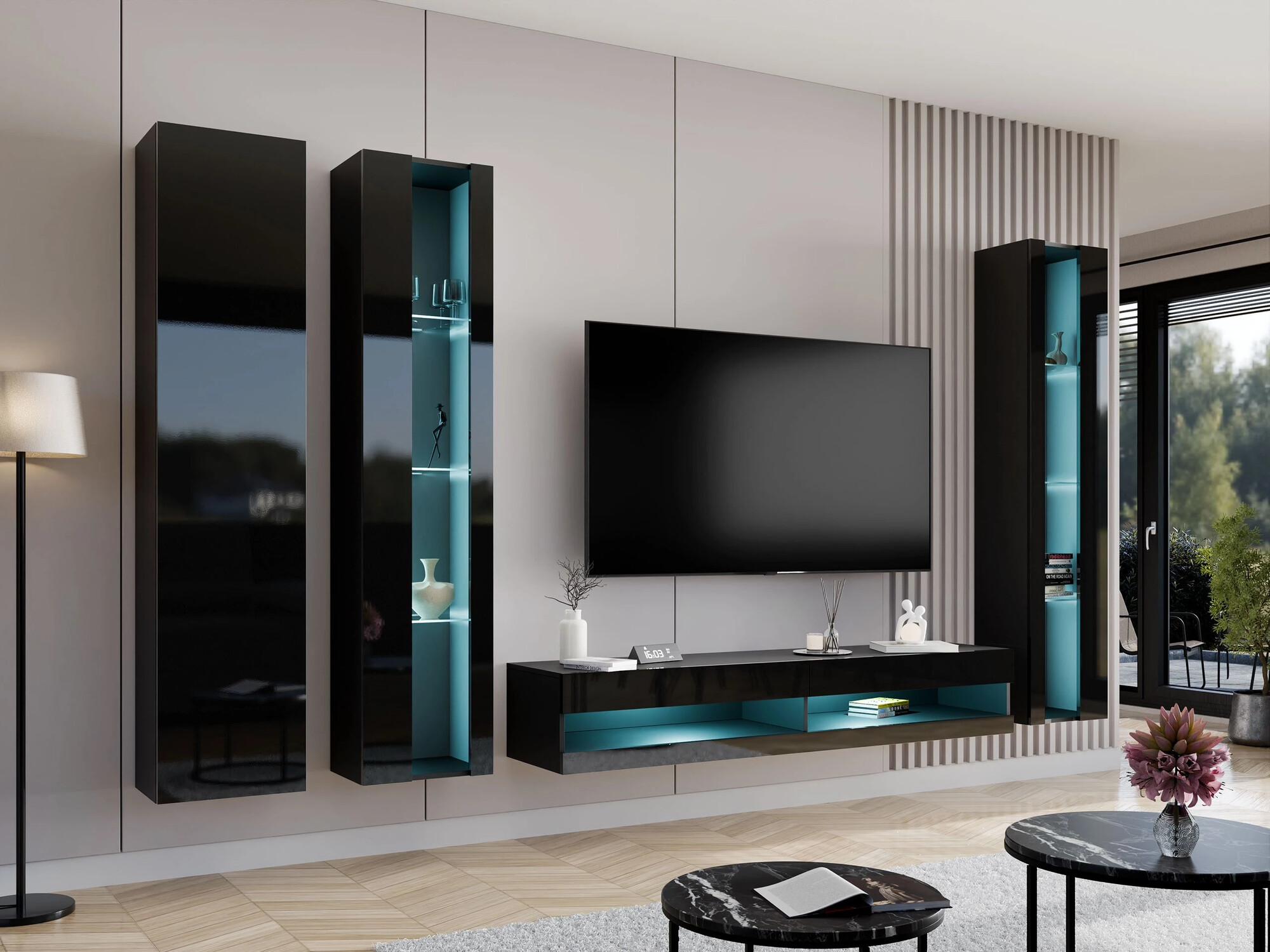 Dnevni prostor Venenou 116 (Črna + Sijaj črna)