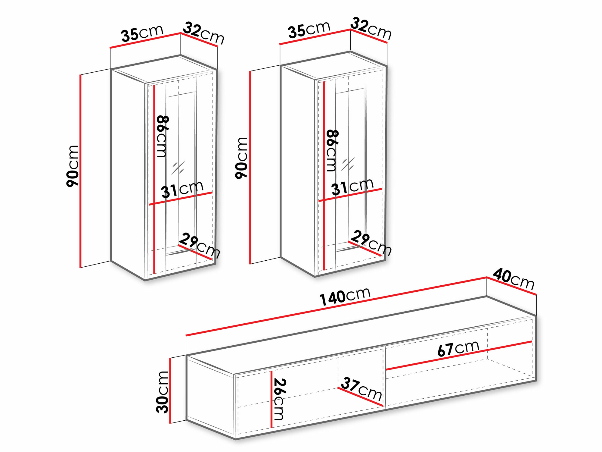 Dnevni prostor Venenou 139 (Bela + Sijaj bela)