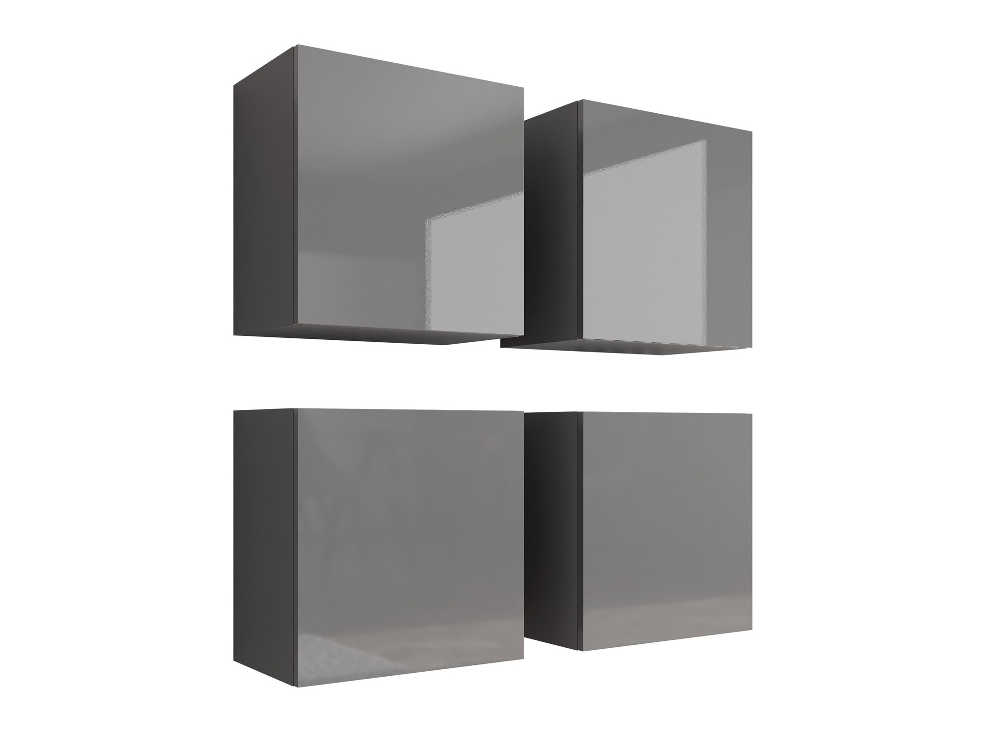 Komplet omaric Venenou 143 (Siva + Sijaj siva)