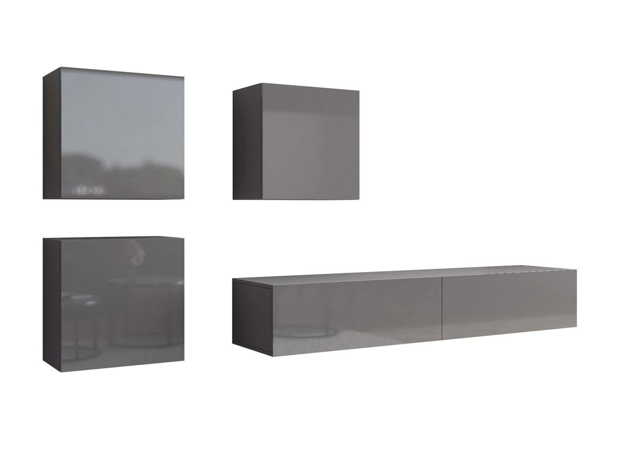 Komplet za dnevno sobo Venenou 109 (Siva + Sijaj siva)