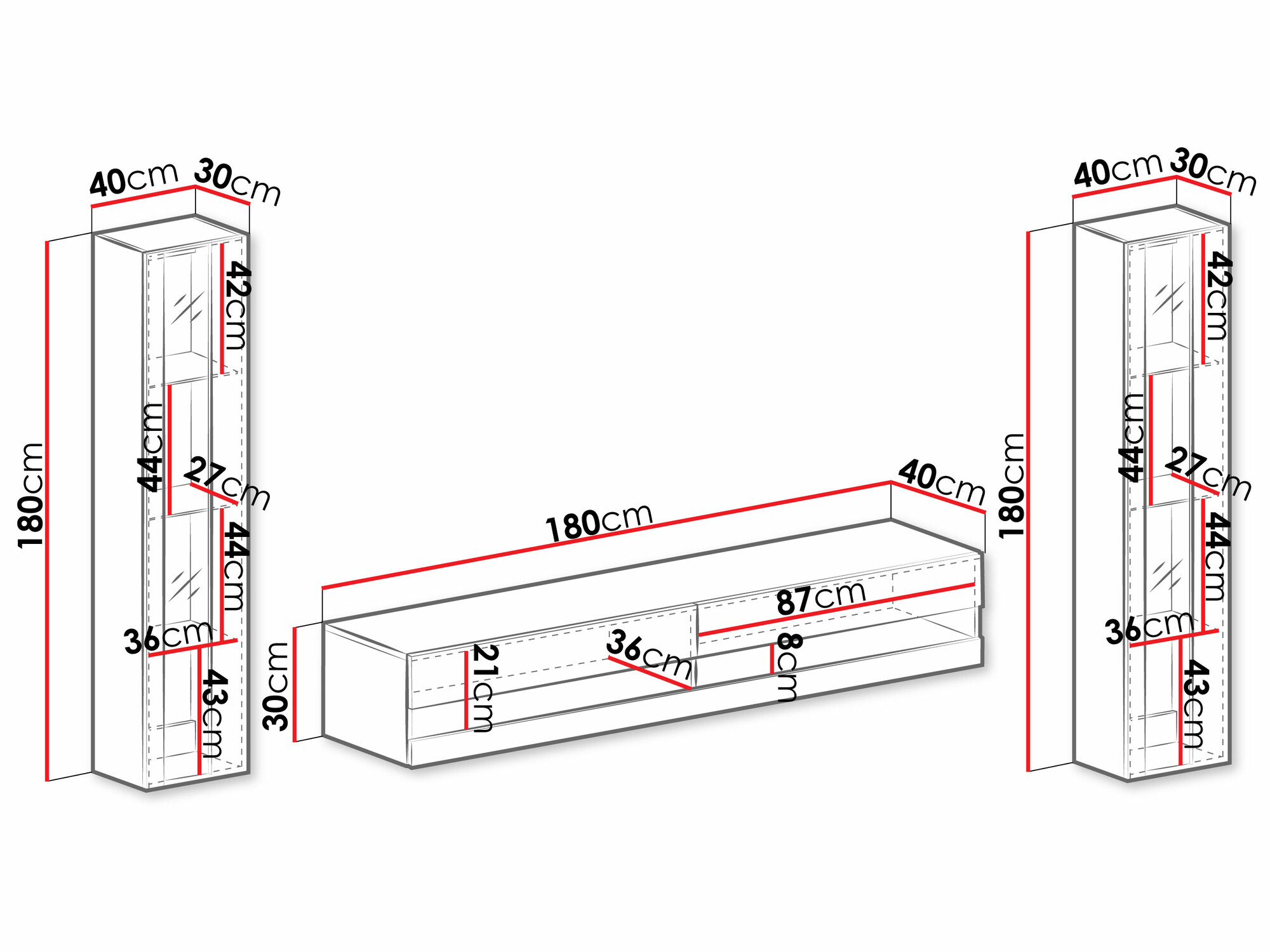 Komplet za dnevno sobo Venenou 112 (Siva + Sijaj siva)