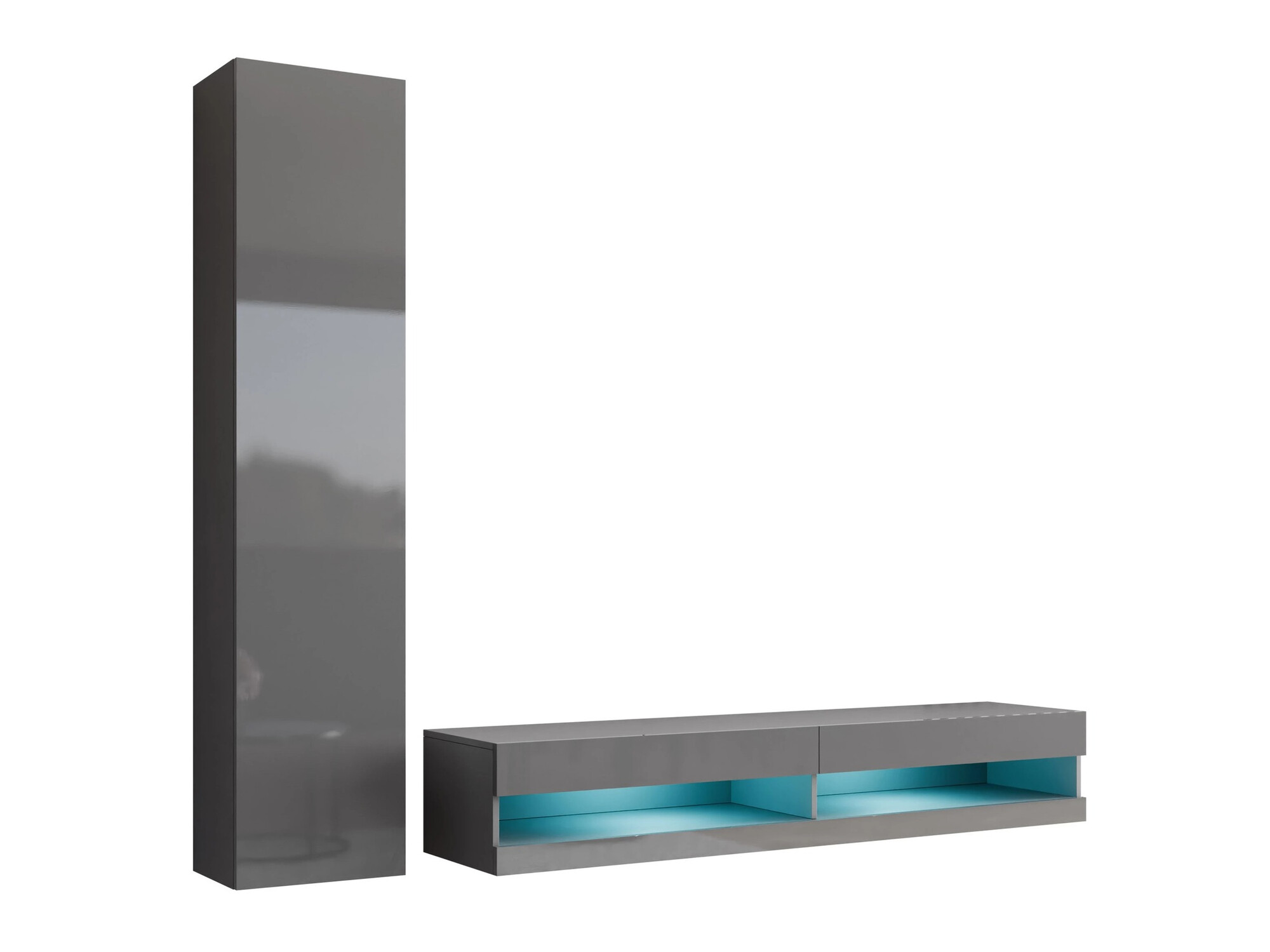 Komplet za dnevno sobo Venenou 114 (Siva + Sijaj siva)