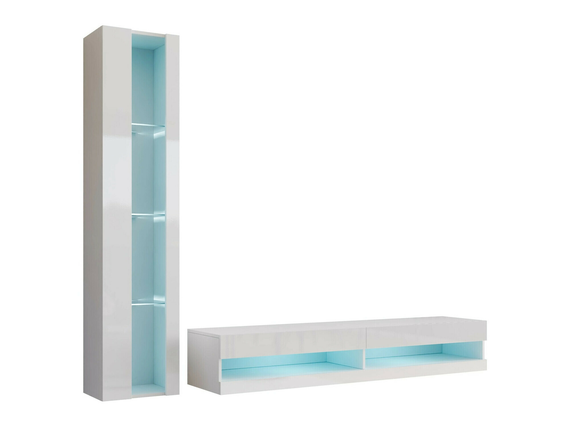 Komplet za dnevno sobo Venenou 118 (Bela + Sijaj bela)