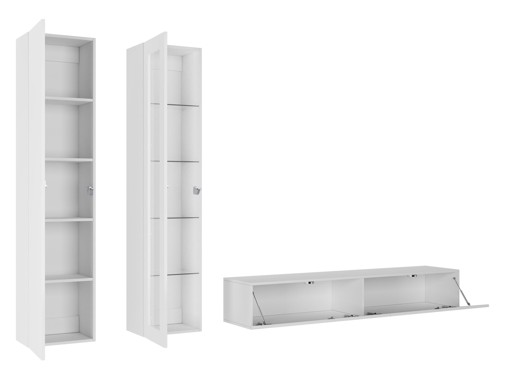 Komplet za dnevno sobo Vilrin I (Bela + Sijaj bela)