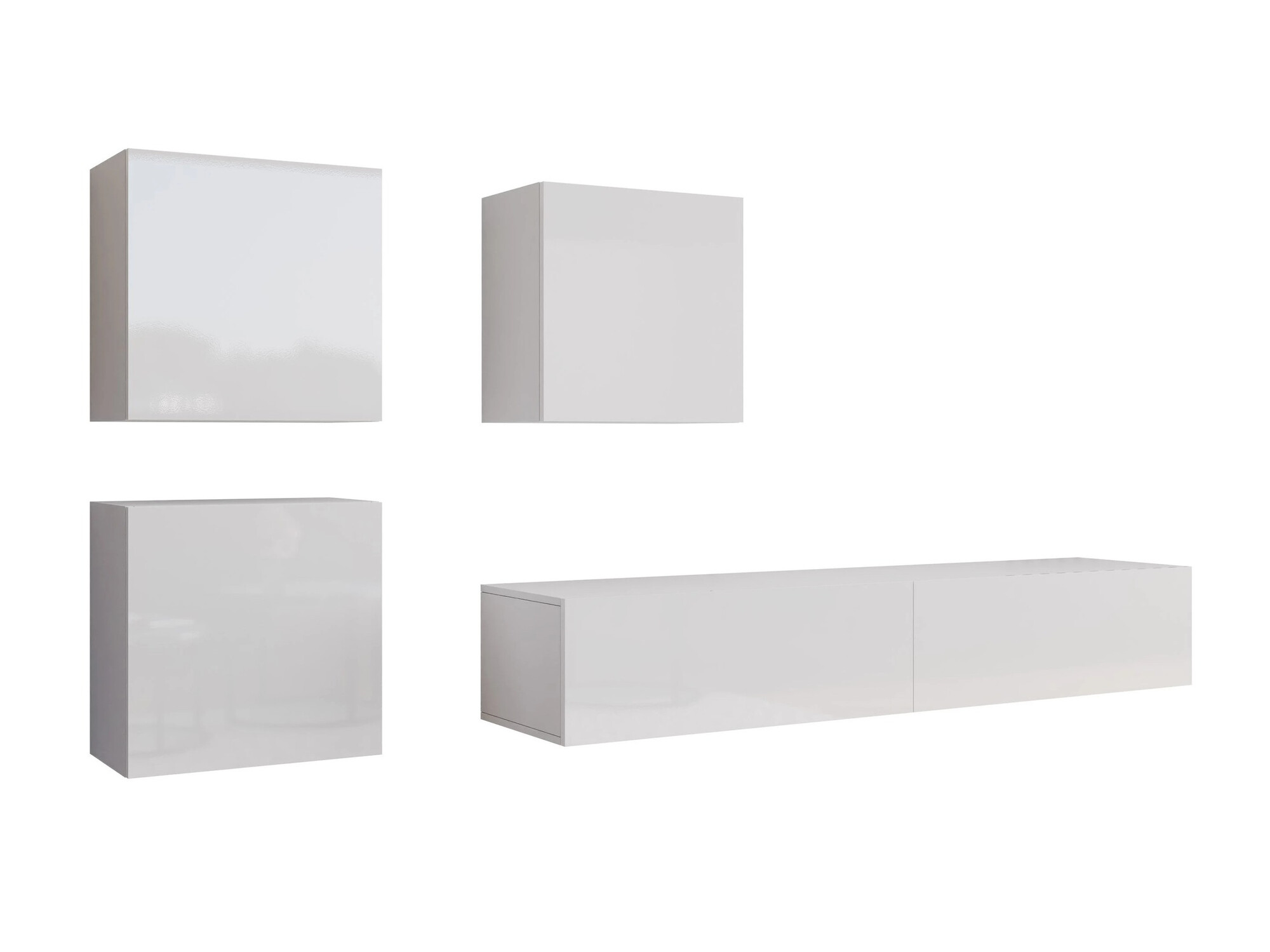 Komplet za dnevno sobo Vilrin IV (Bela + Sijaj bela)