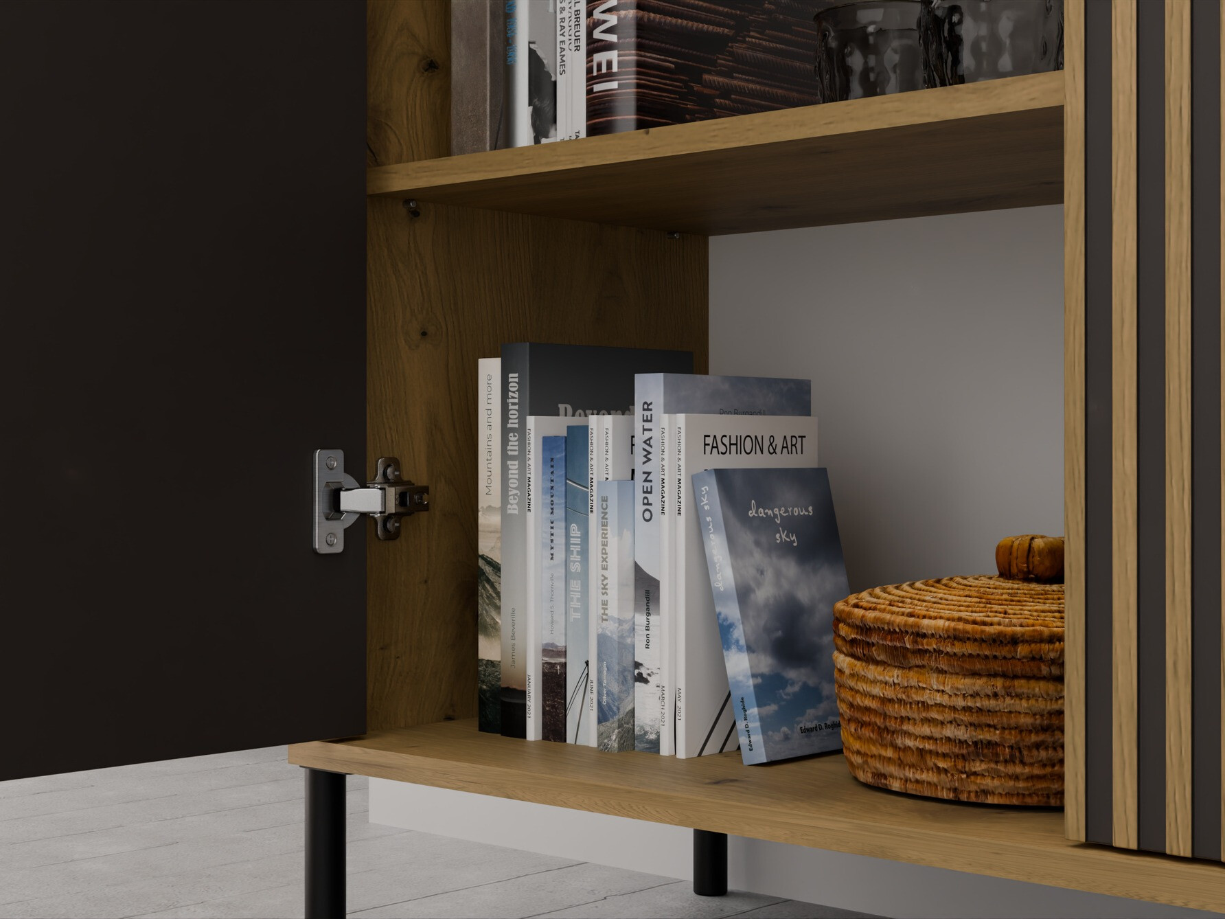 Omarica Orlsone 108 (Črna + Artisan hrast)