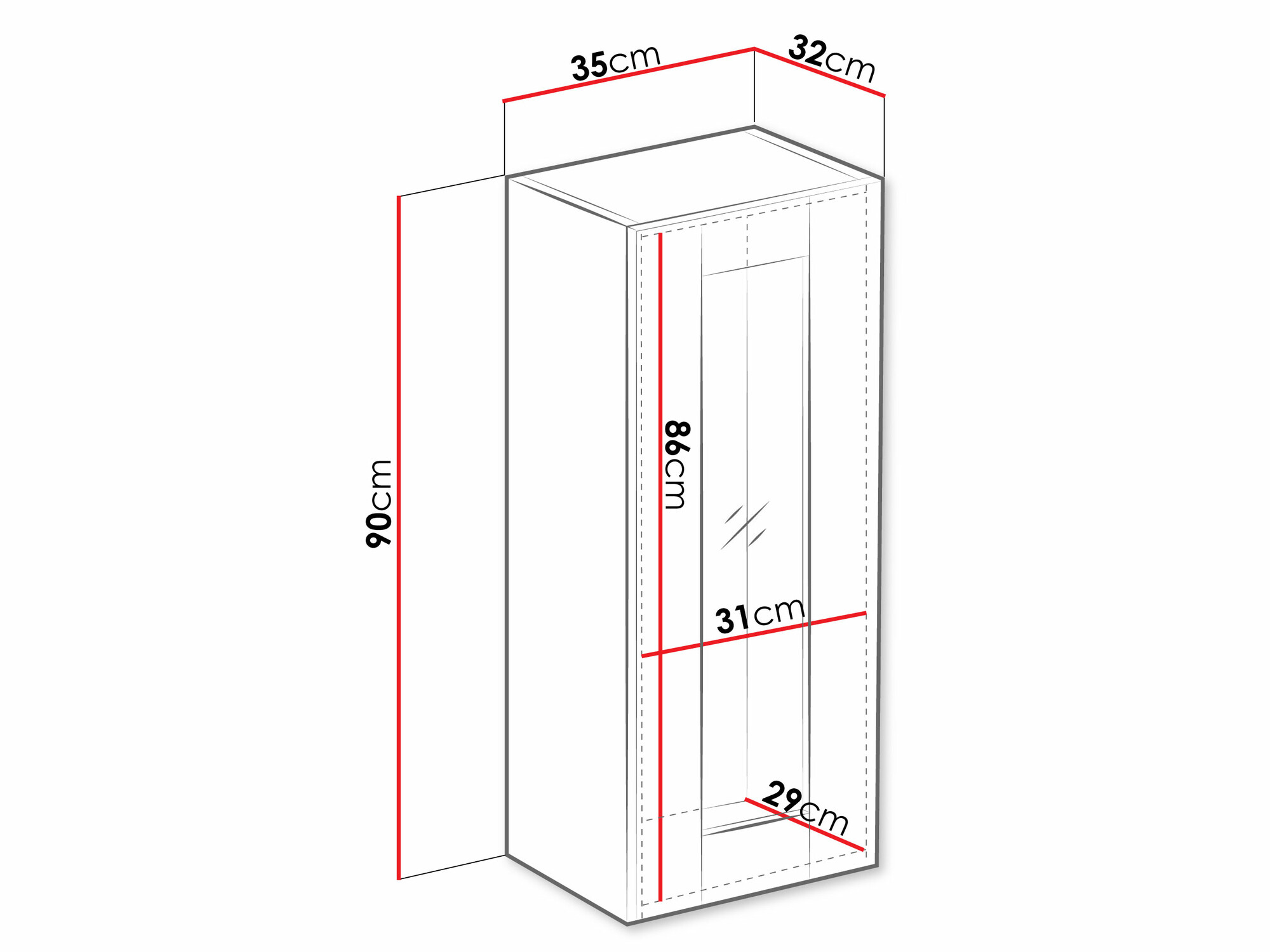 Stenska omarica Venenou 132 (Bela + Sijaj bela)