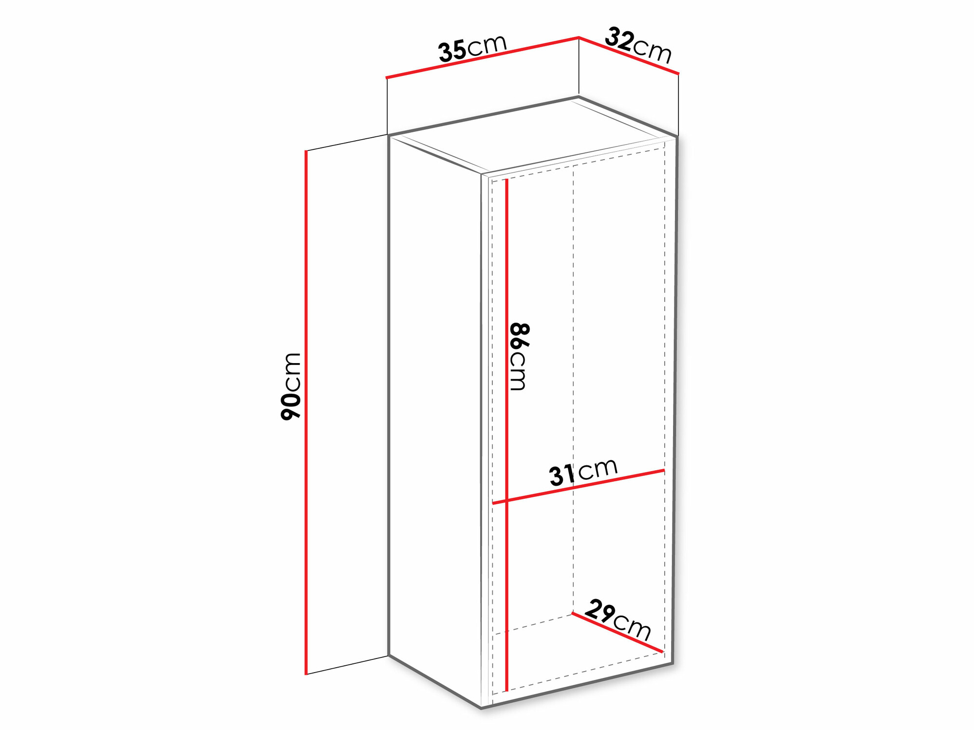 Stenska omarica Vilrin VI (Bela + Sijaj bela)