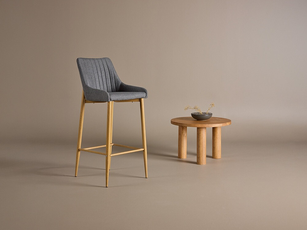 Barski stol Dallas 2647 (Temno siva + Hrast)