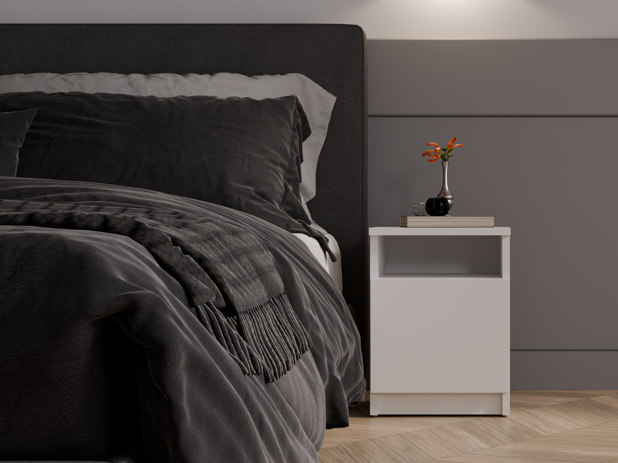 Nočna omarica Mandeville 305 (Bela)