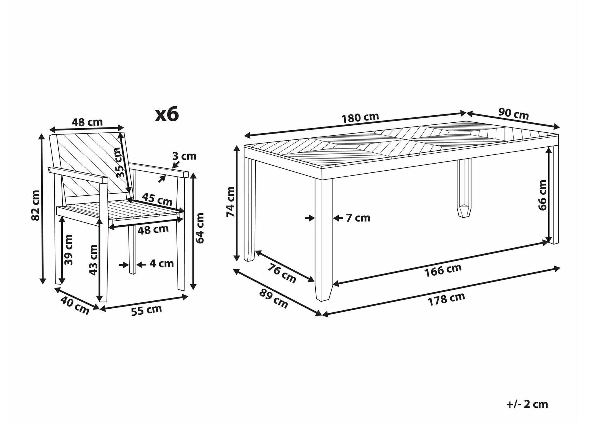 Komplet mize in stolov Camenou 109