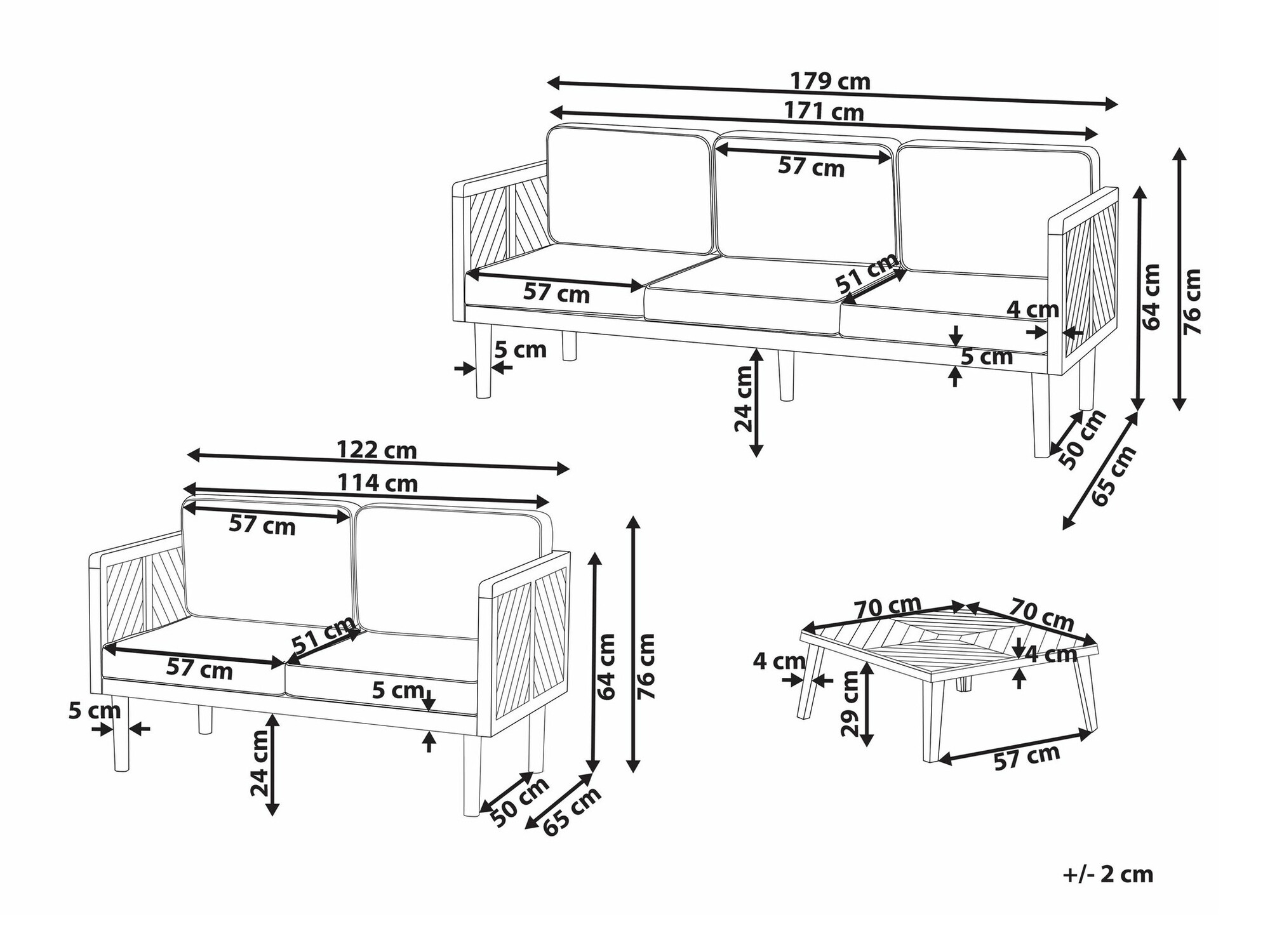 Komplet vrtnega pohištva Camenou 111