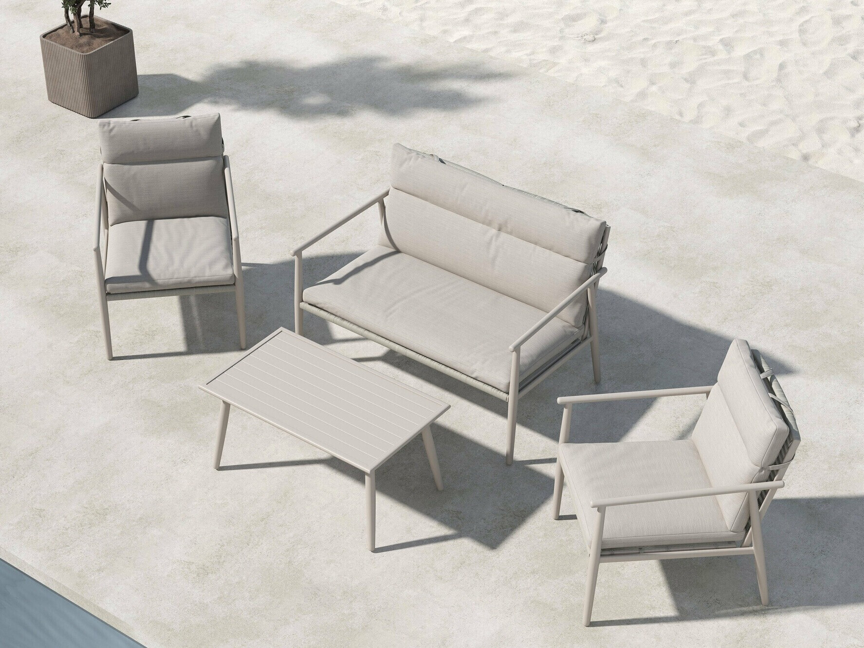 Komplet vrtnega pohištva Dallas 4831 (Bež)