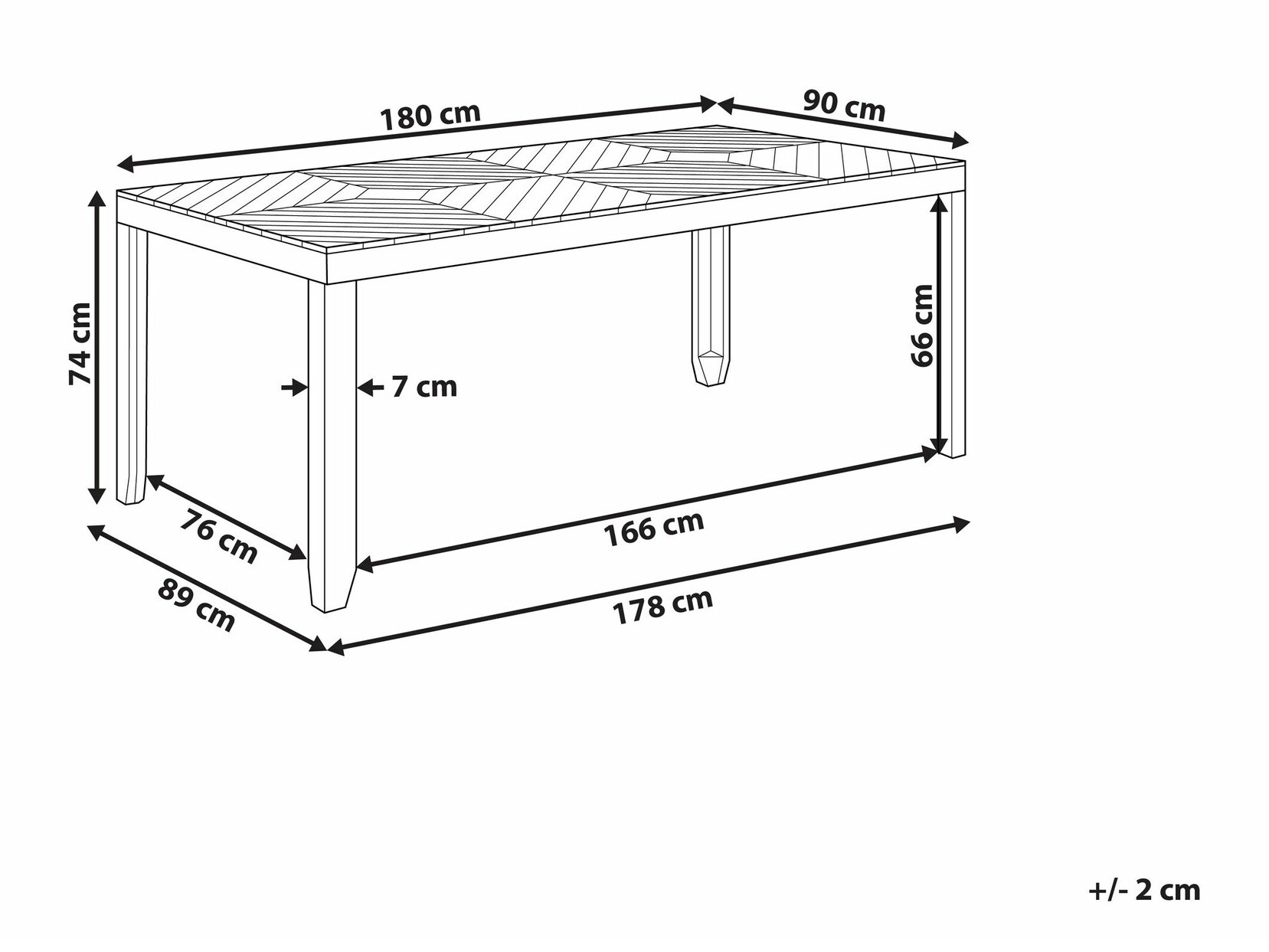 Vrtna miza Camenou 104