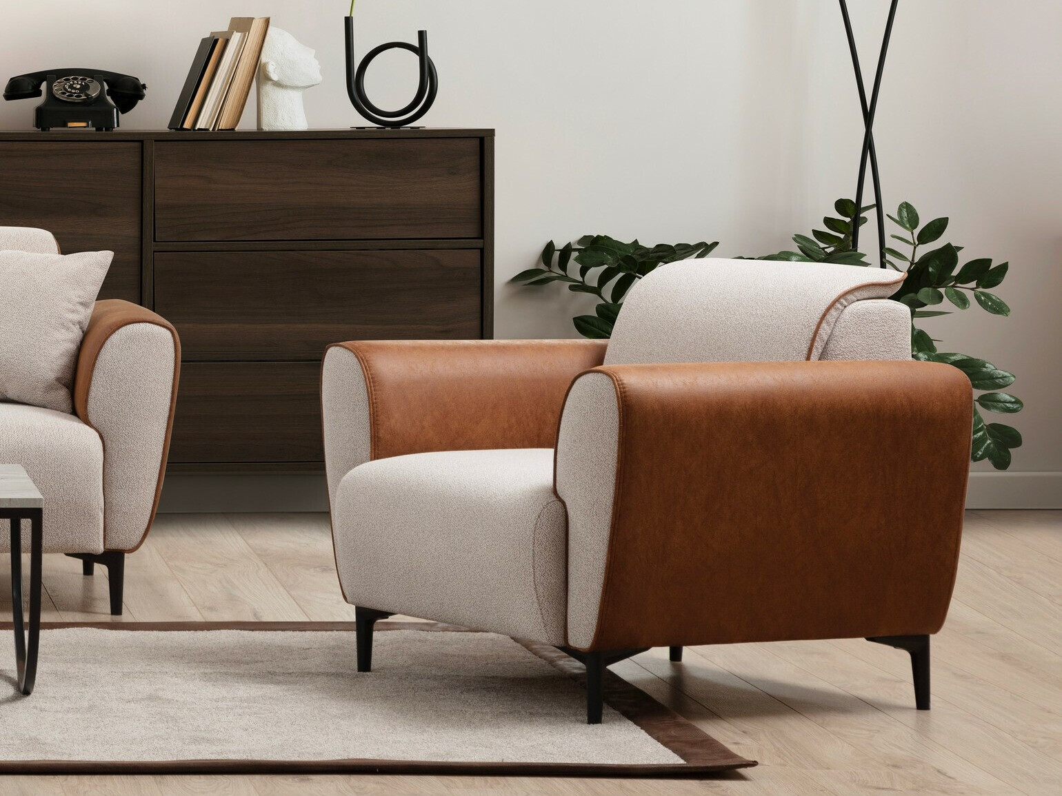 Fotelj Altadena 603 (Rjava + Bež)