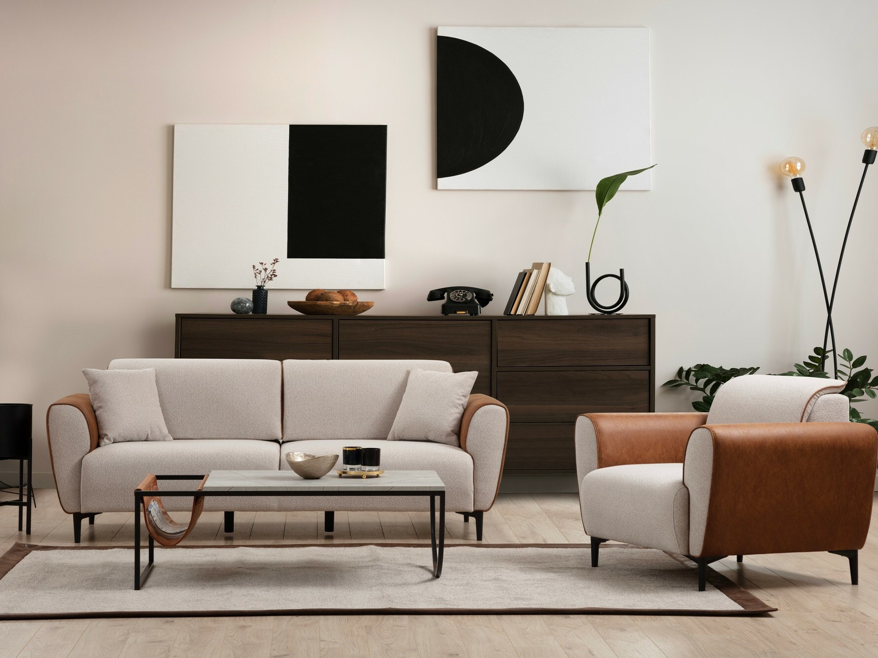 Fotelj Altadena 603 (Rjava + Bež)