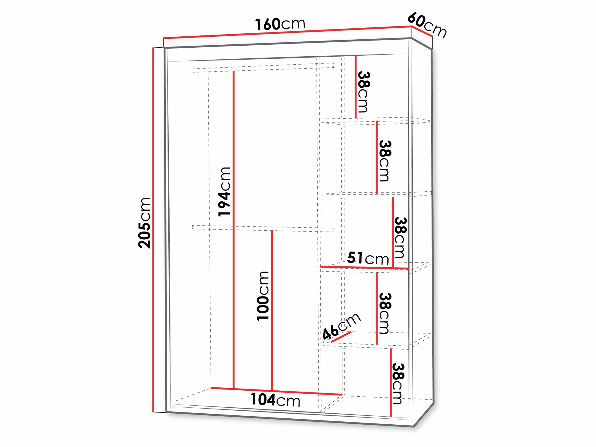 Garderobna omara Cosmes (Bela)