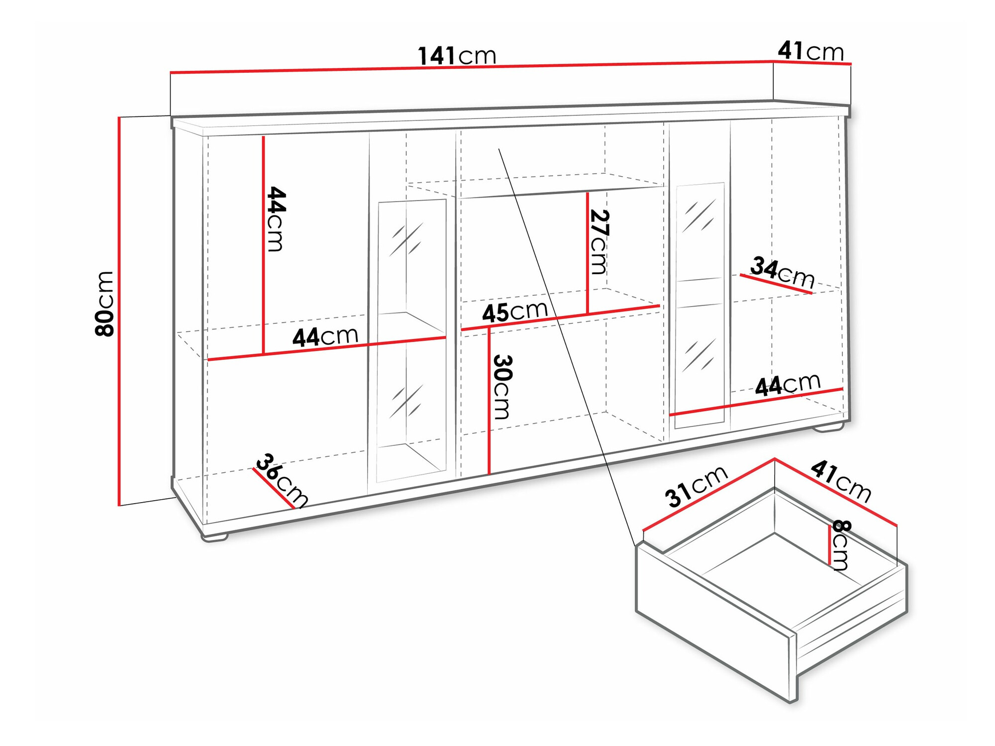 Komoda Tucson 114 (Bela)