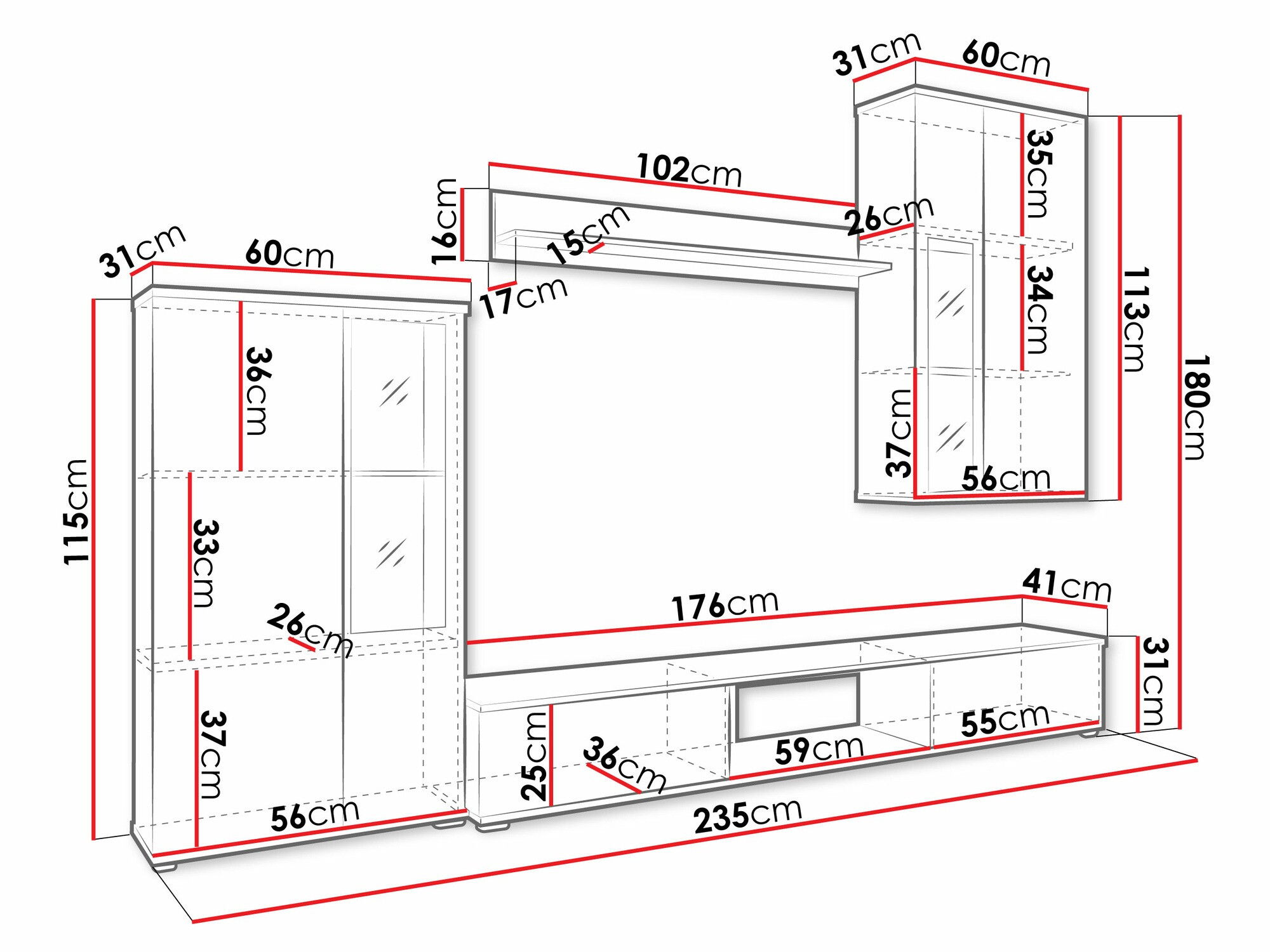 Komplet za dnevno sobo Genio (Bela)
