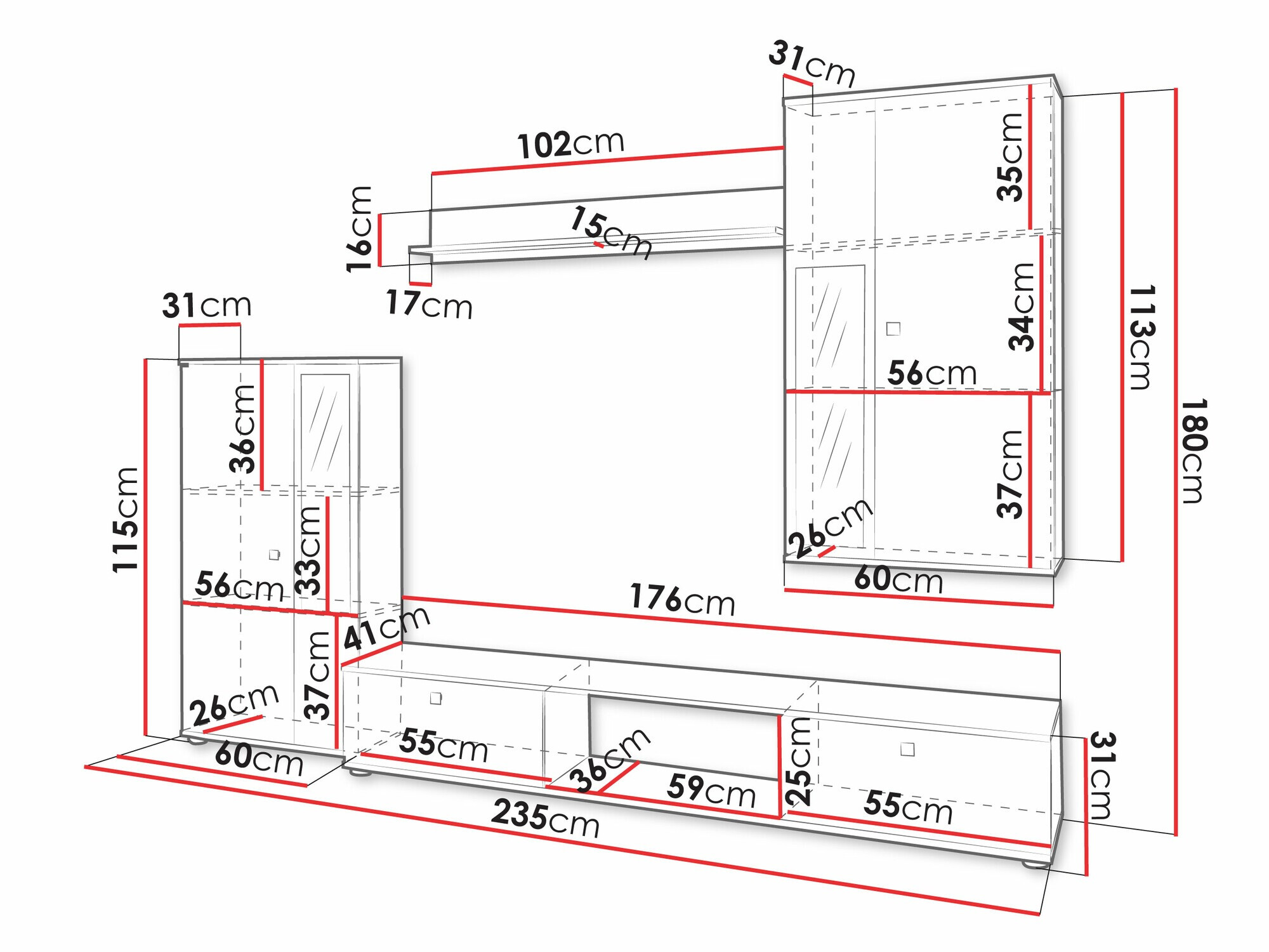 Komplet za dnevno sobo Tucson 174