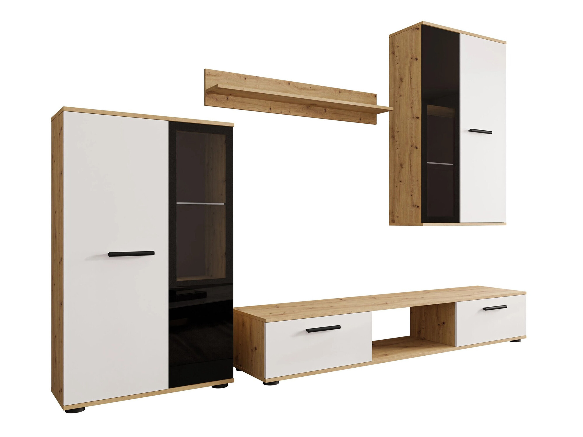 Komplet za dnevno sobo Genio (Artisan hrast + Bela)