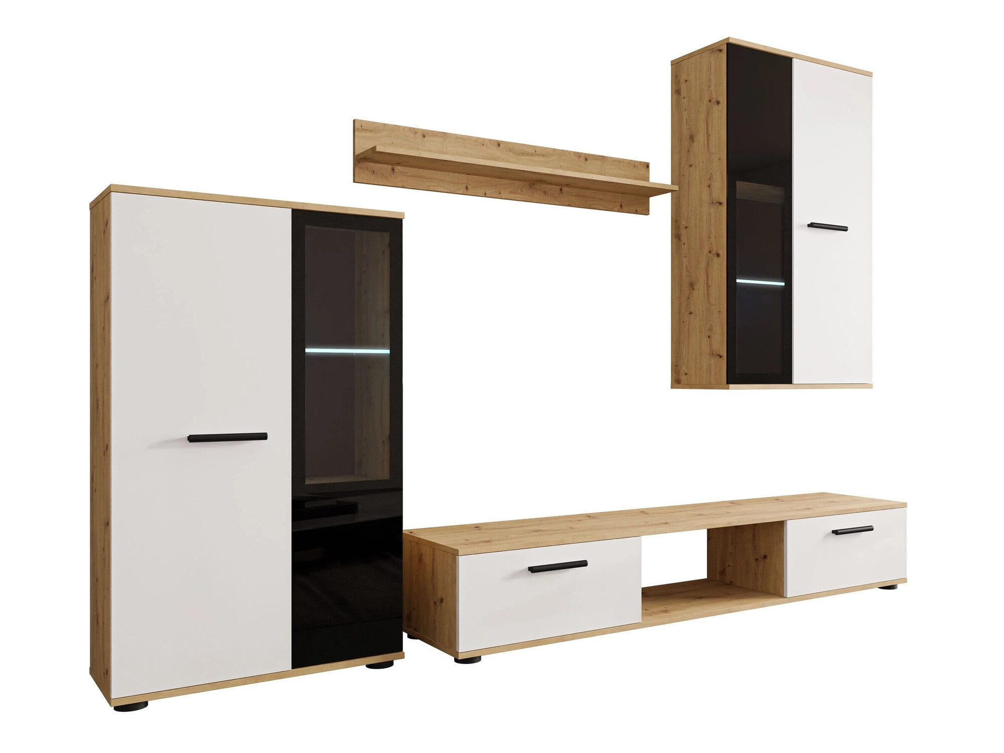 Komplet za dnevno sobo Genio (Artisan hrast + Bela)
