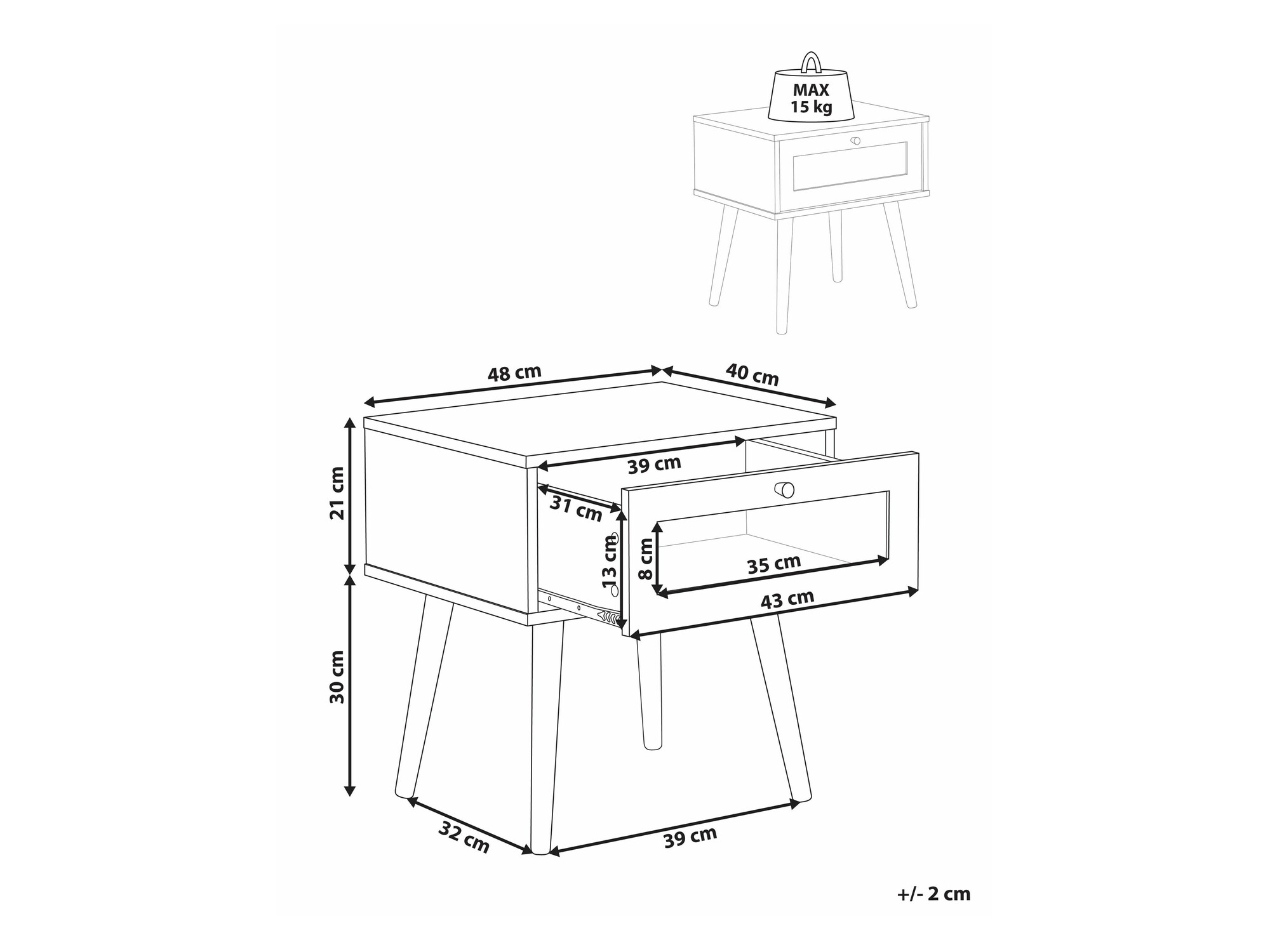 Nočna omarica Berwyn 2677
