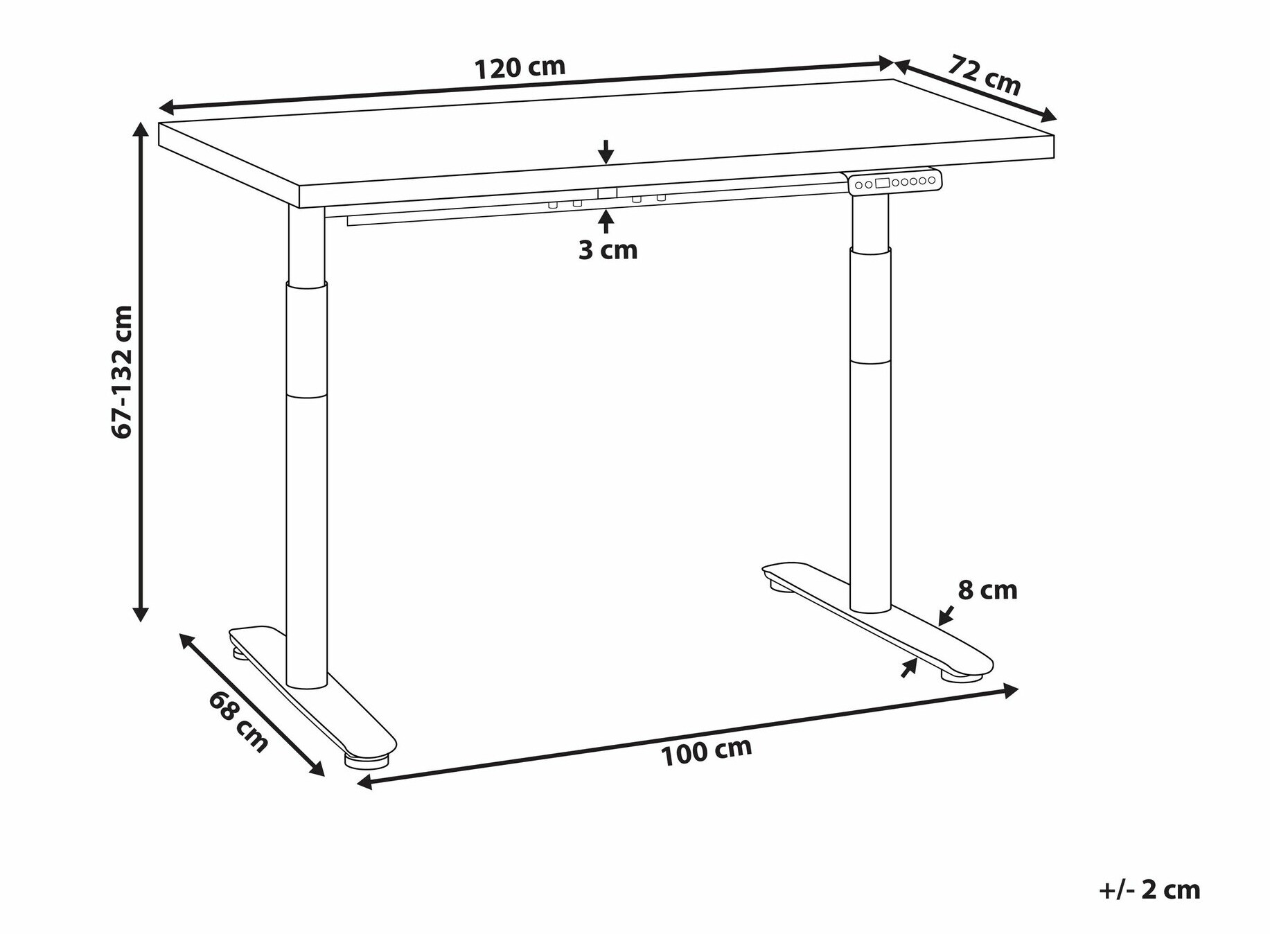 Dvižna pisalna miza Berwyn 2679 (Temen les)