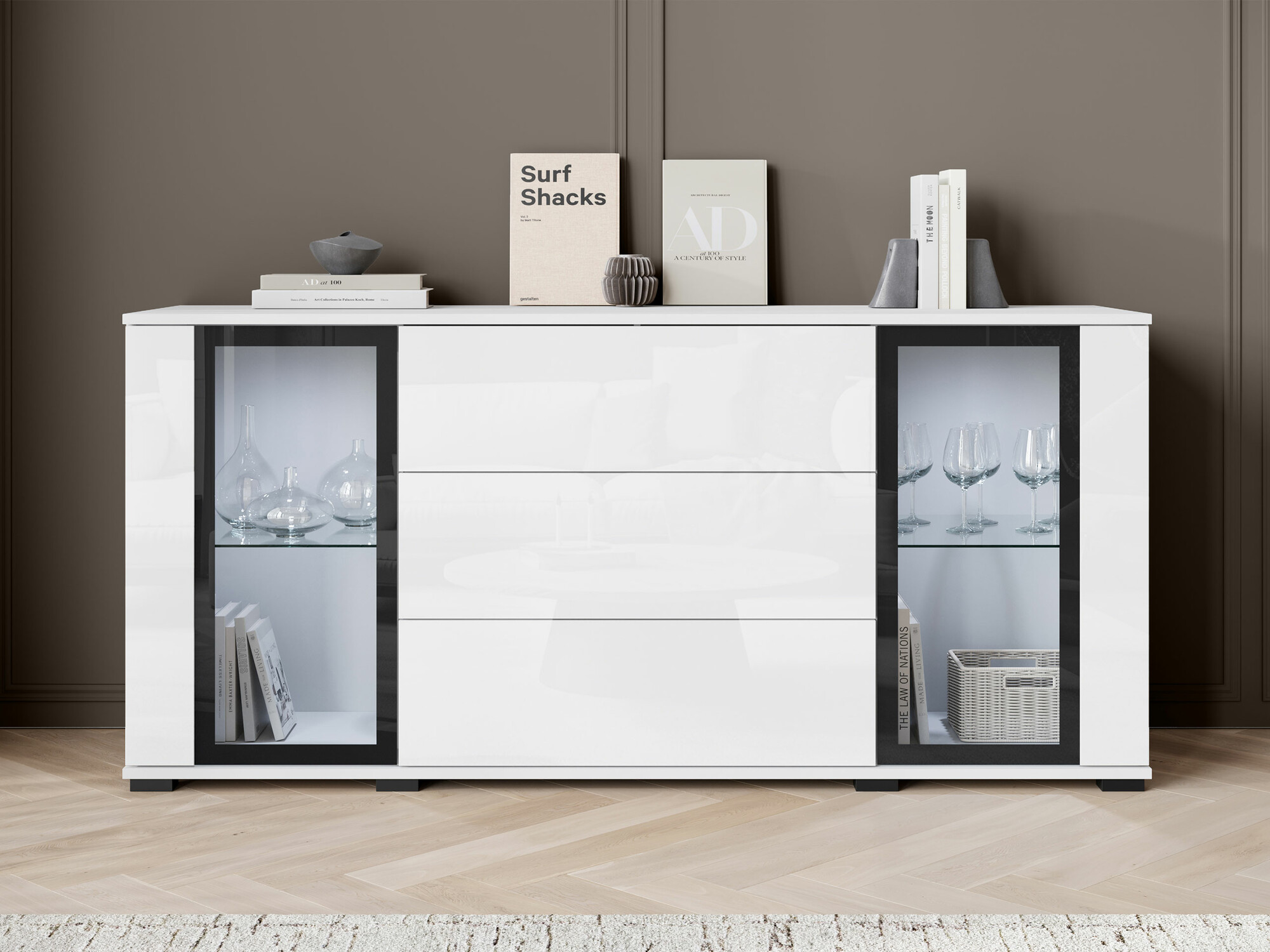 Komoda Torcame 101 (Bela + Sijaj bela)