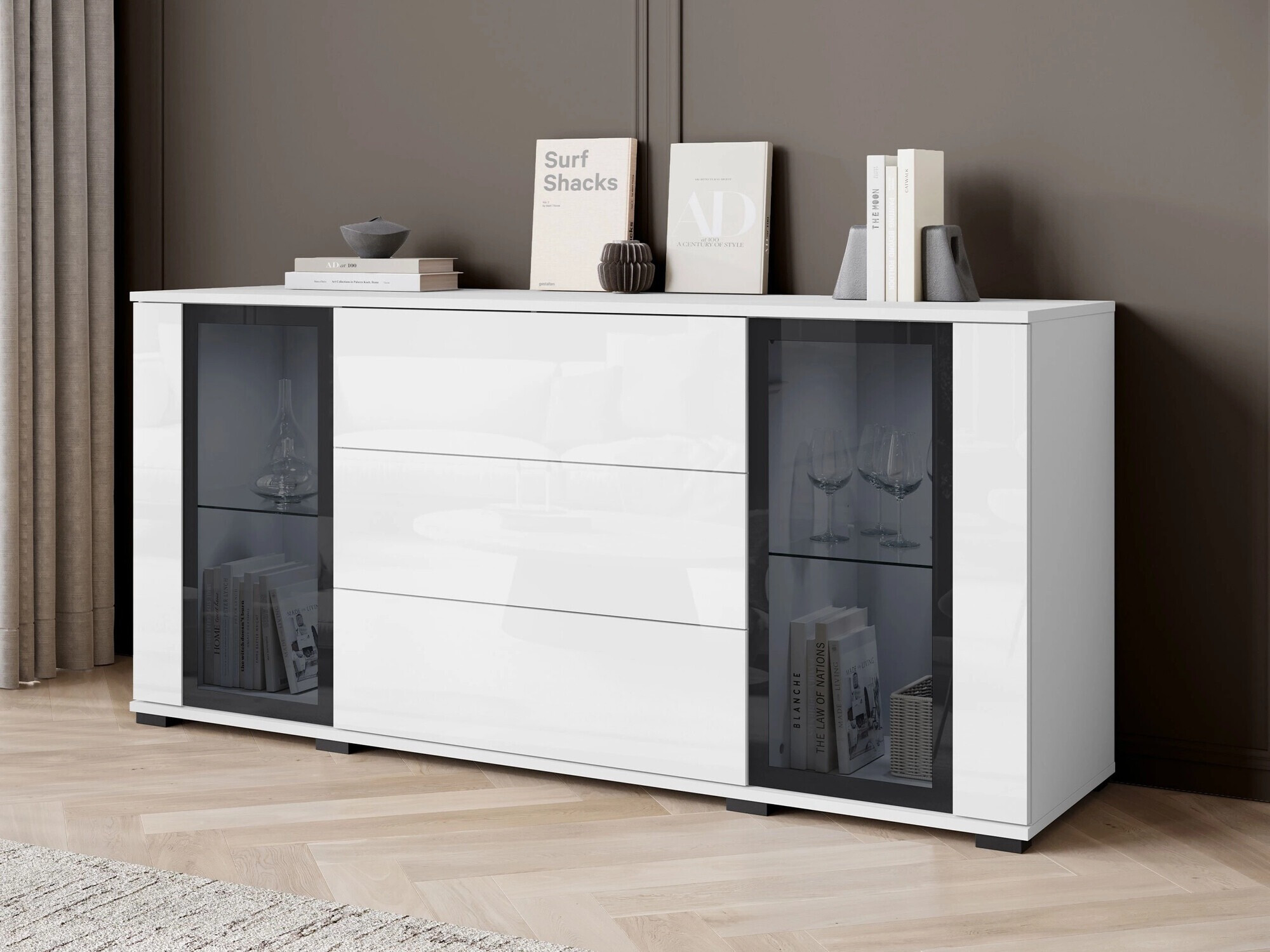 Komoda Torcame 101 (Bela + Sijaj bela)