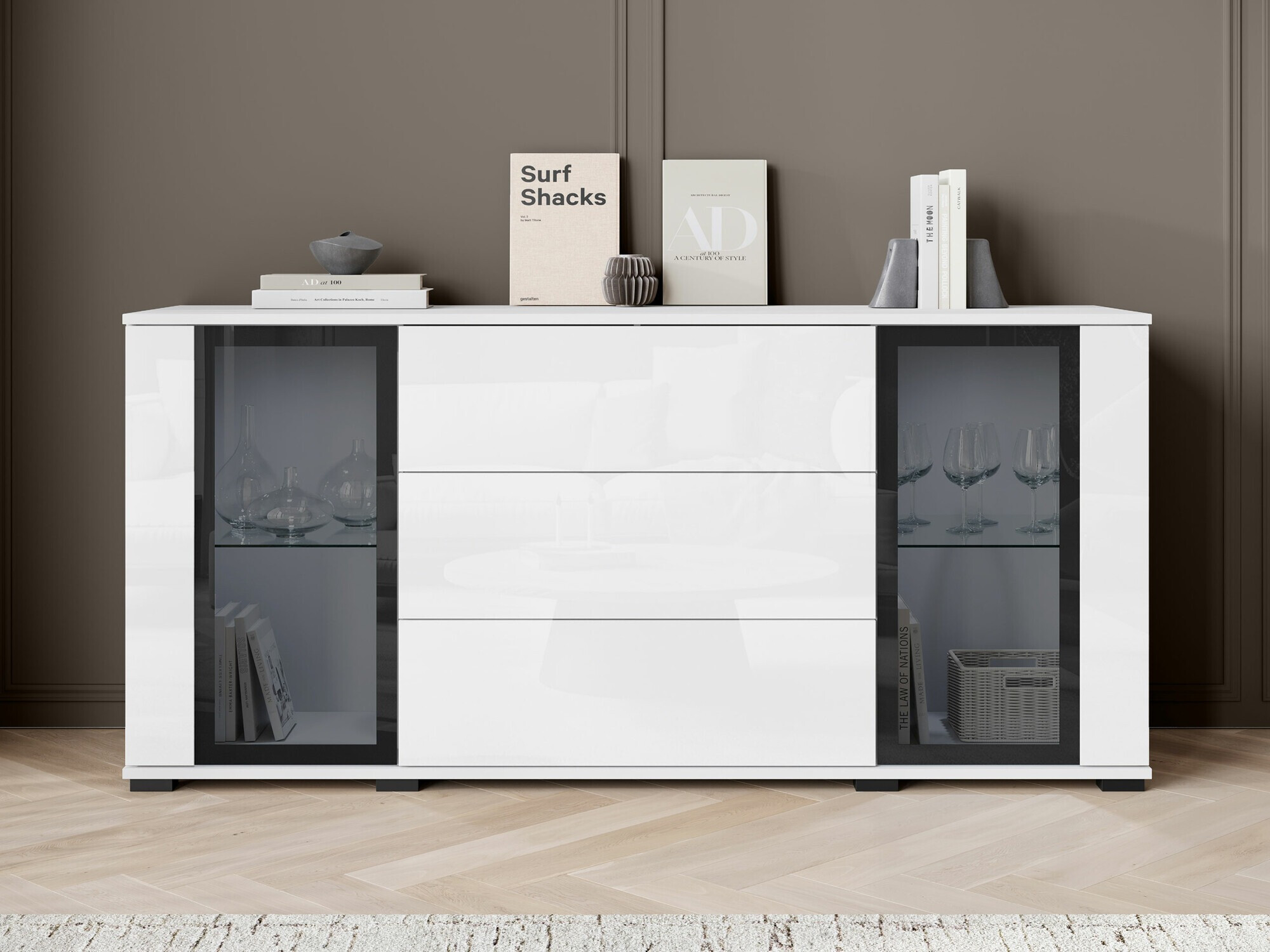 Komoda Torcame 101 (Bela + Sijaj bela)