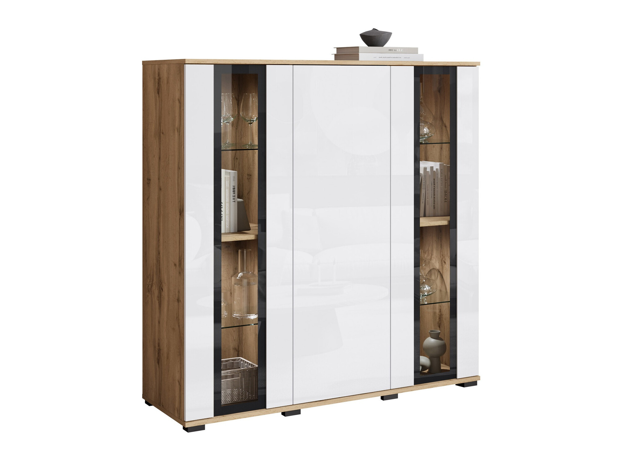 Omarica Torcame 100 (Wotan hrast + Sijaj bela)