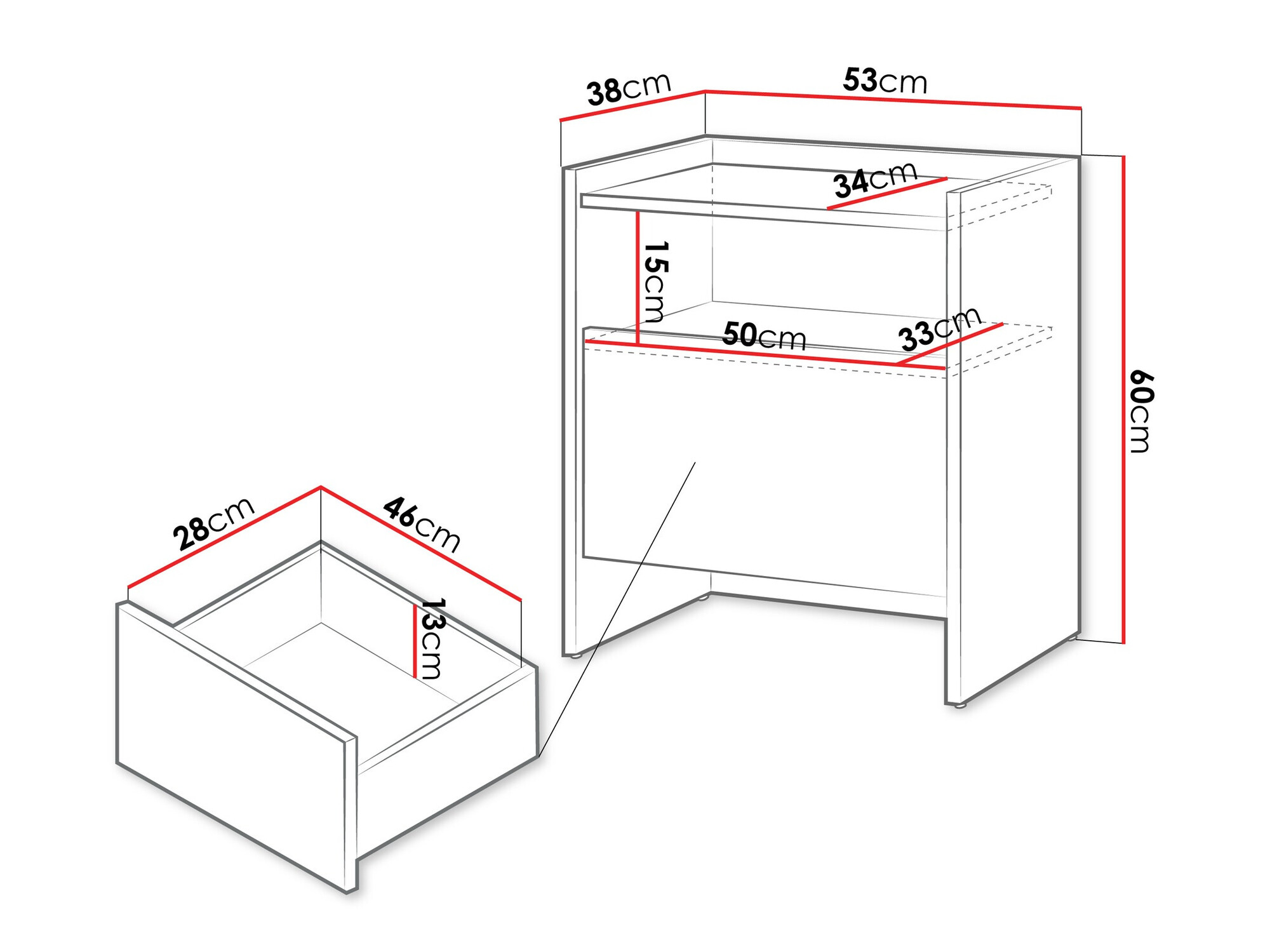 Nočna omarica Filus (Temen hrast)