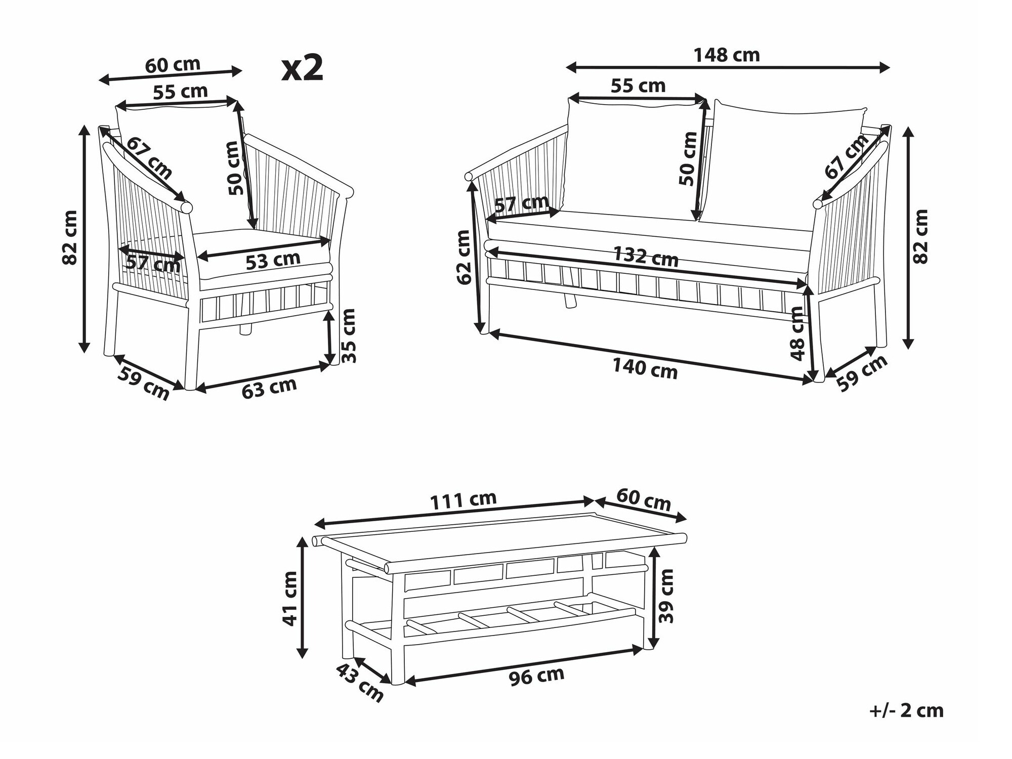 Komplet vrtnega pohištva Berwyn 2686