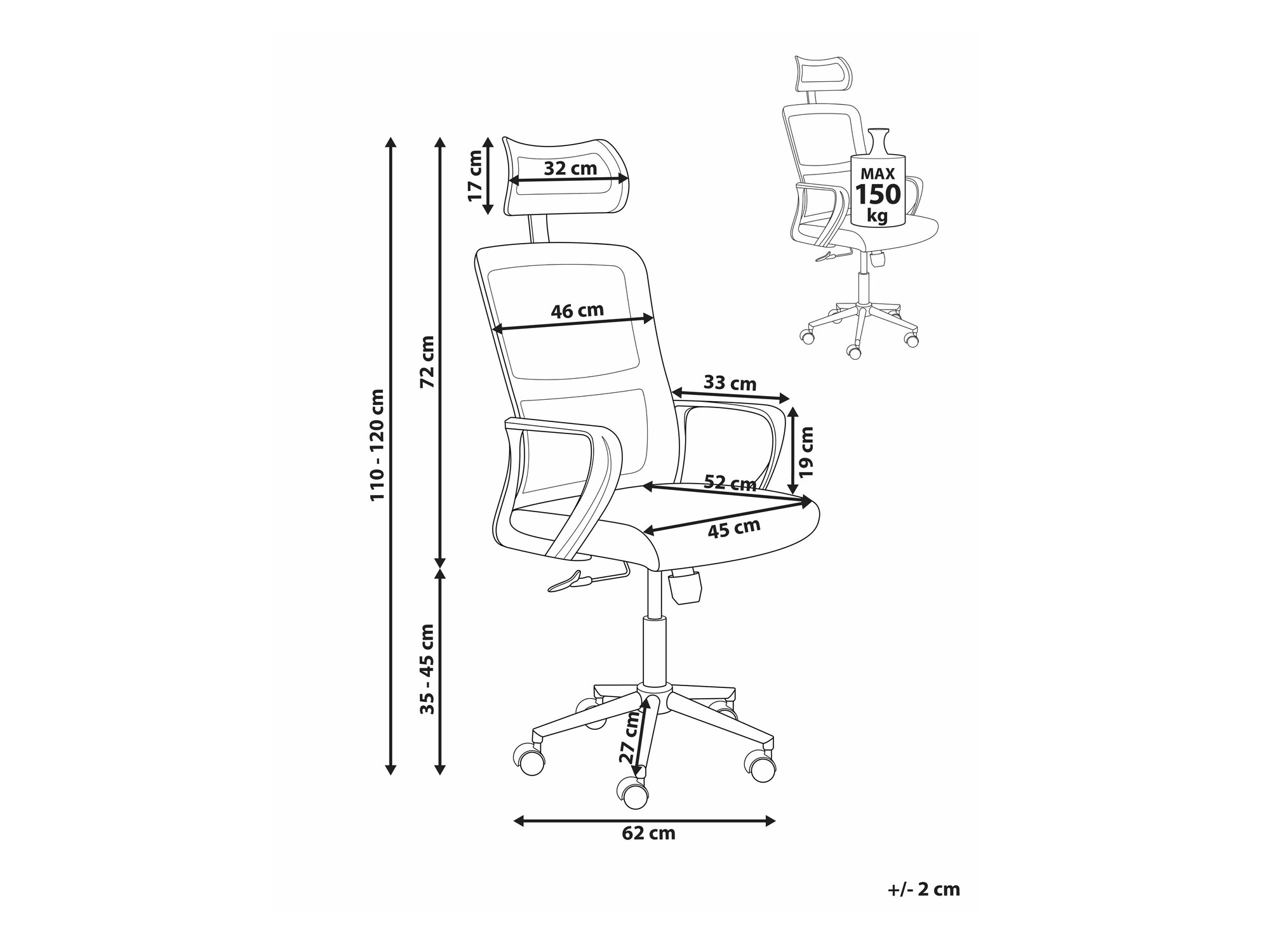 Pisarniški stol Berwyn 2685 (Svetlo siva)