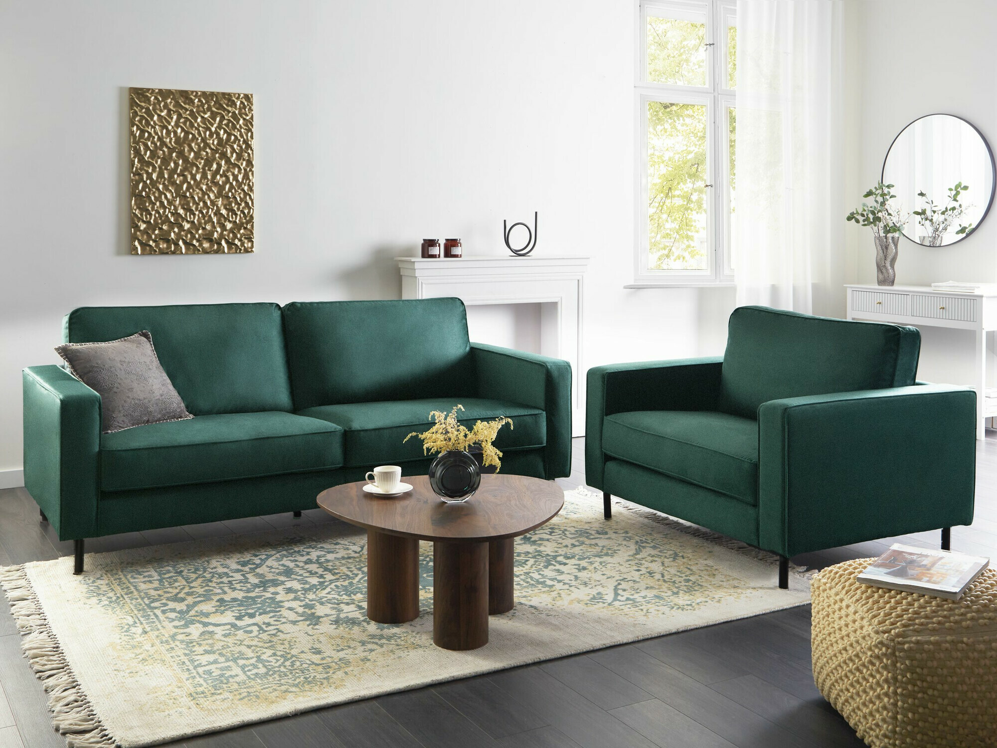 Komplet oblazinjenega pohištva Berwyn 768 (Temno zelena)