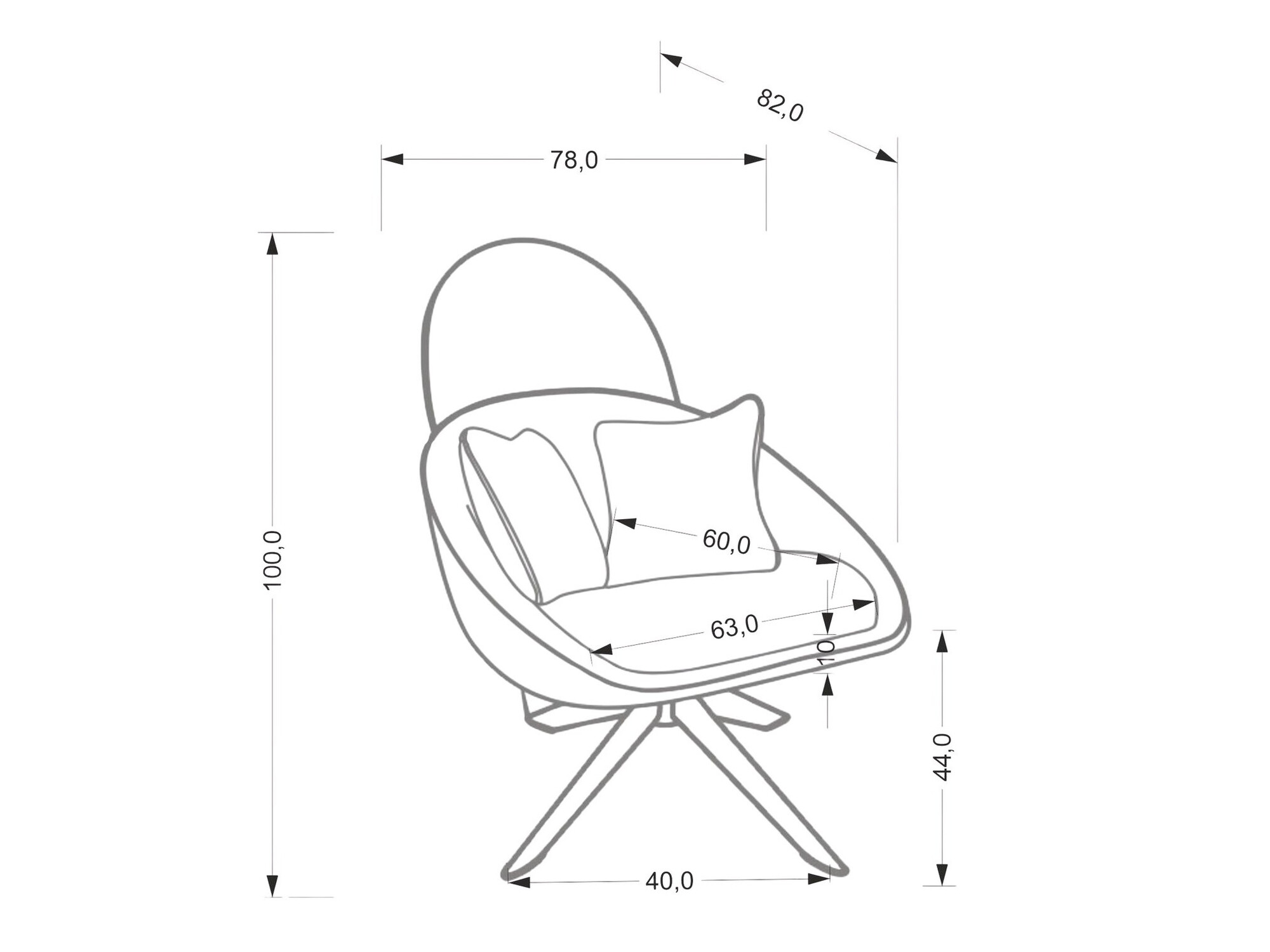 Fotelj Houston 1962 (Krema)