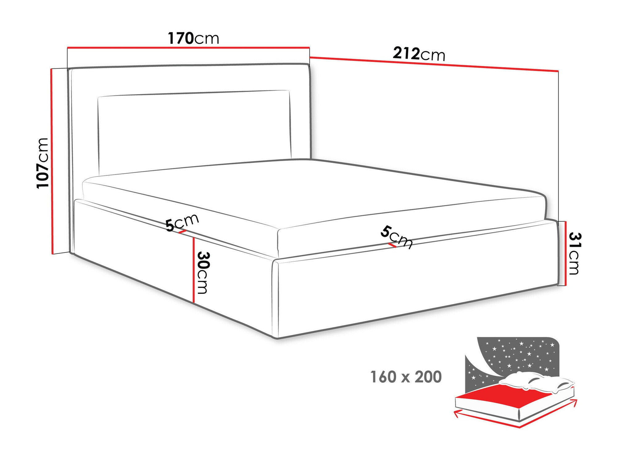 Postelja Baltimore 198 (Coral 15)