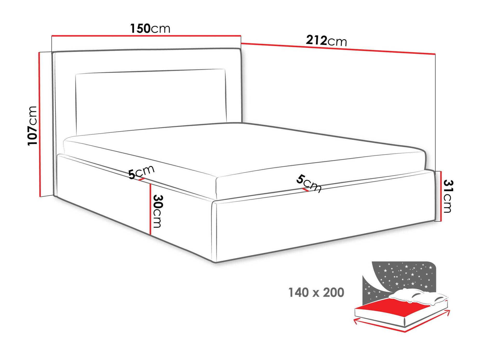 Postelja Baltimore 198 (Coral 80)