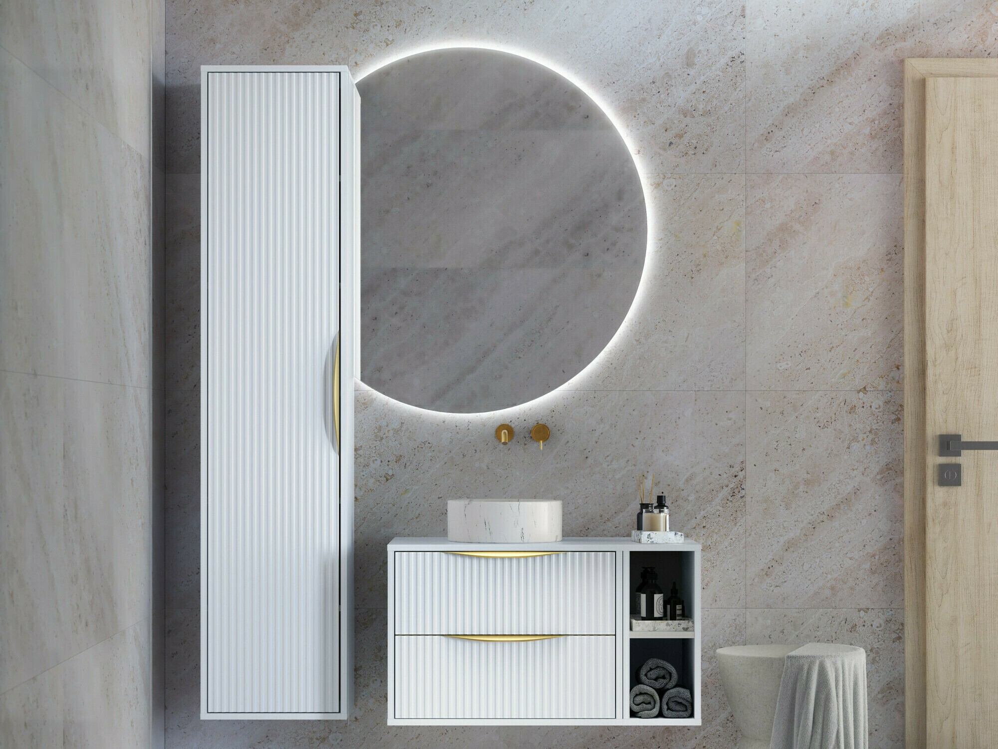 Stenska kopalniška omarica Burleson 160 (Bela)